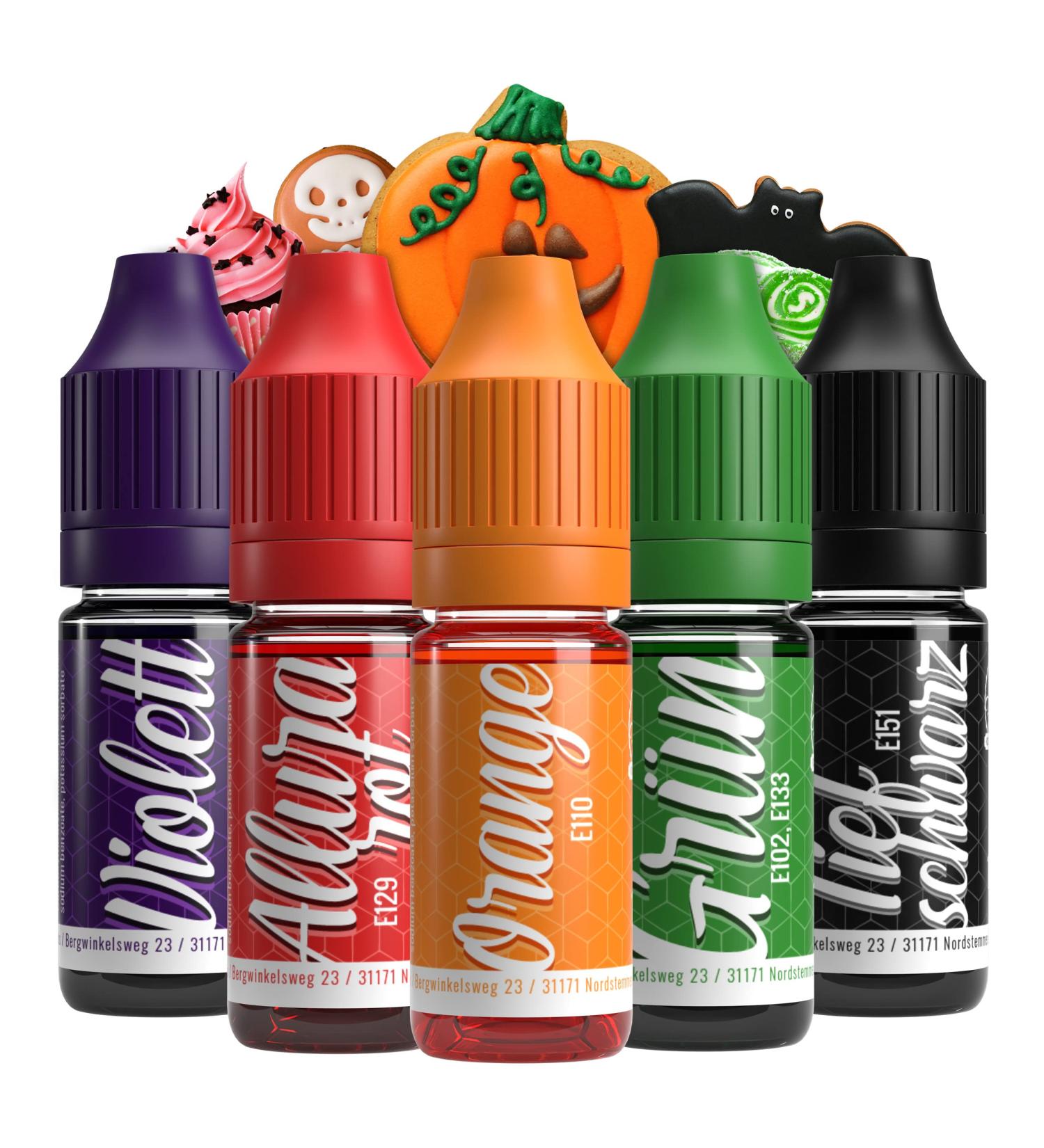 Food Color Set for Halloween - 5x10ml Sugar-Free Dye for Cakes Drinks Dough and Slime | Tortendendeko Baking Accessories - Buy Online on GoSupps.com