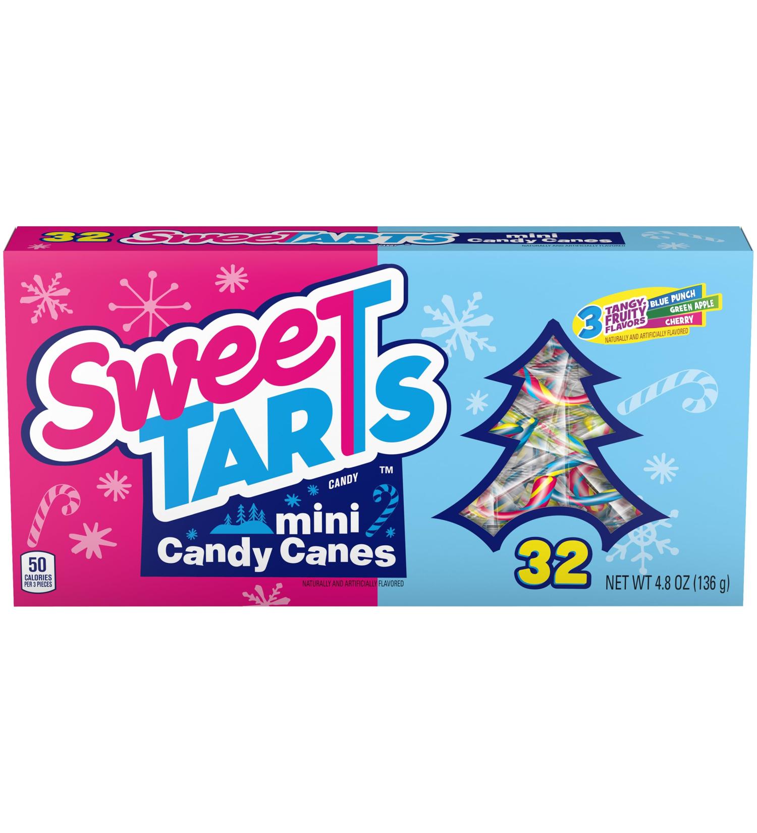SweeTarts Mini Holiday Candy Canes - 32 Count | Perfect Christmas Stocking Stuffers for Kids | 4.8 oz Box - Buy Online on GoSupps.com