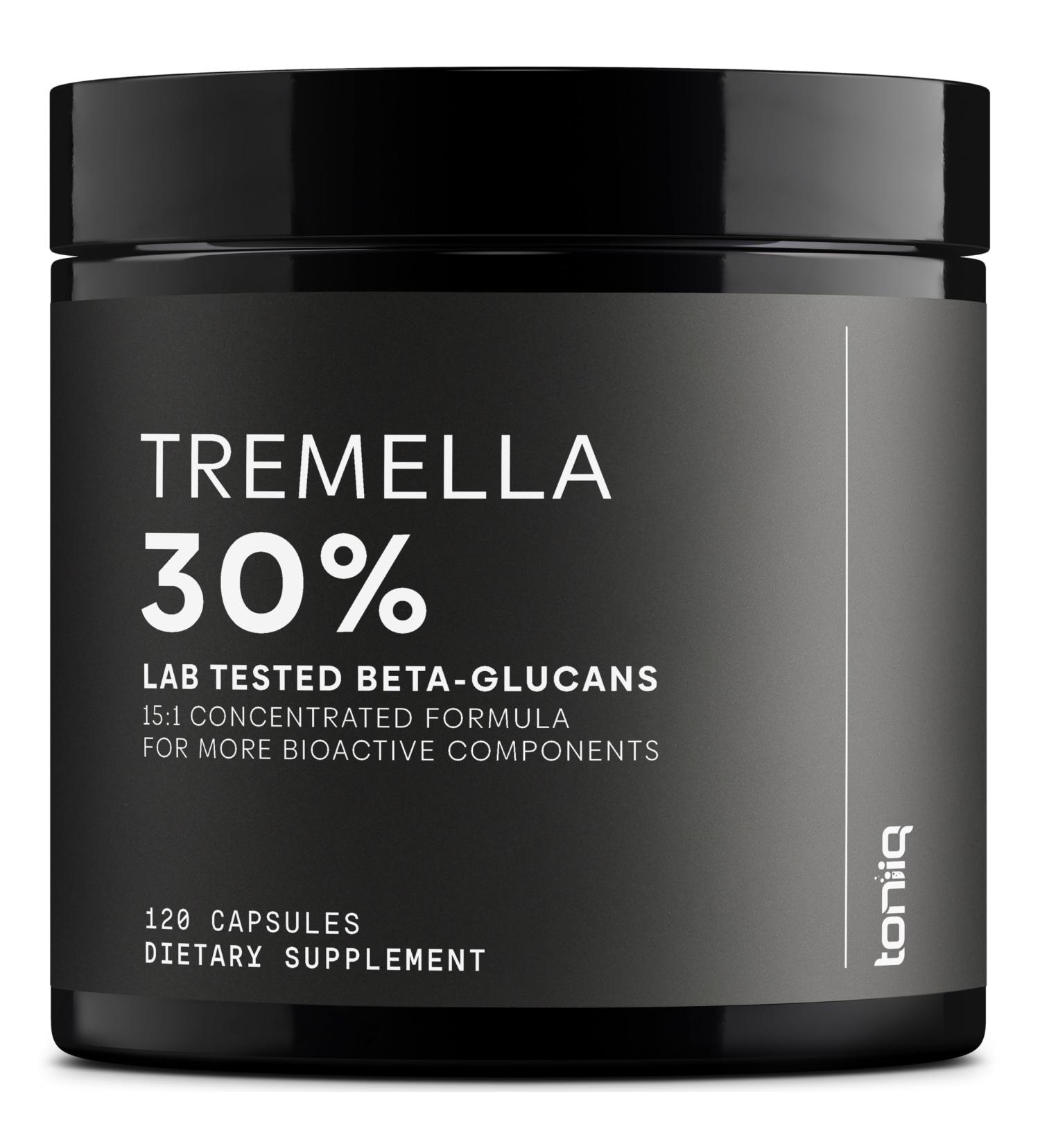 Tremella Mushroom Ultra High Potency 15:1 Extract with 30% Beta Glucans - Pure & Concentrated Formula - Third-Party Lab Tested for Purity & Quality - 120 Capsules 120 Count (Pack of 1) - Buy Online on GoSupps.com