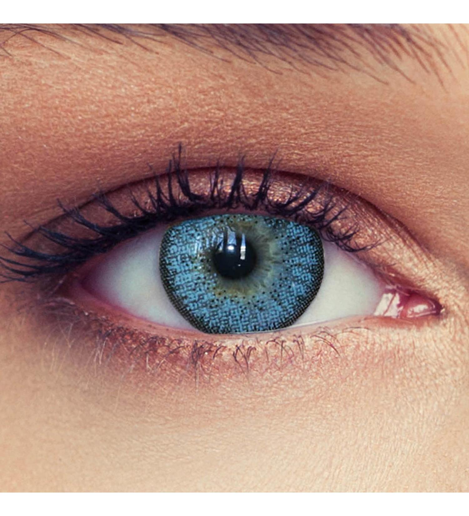 Buy Sky Blue Design Color Contact Lenses - 1 Pair 2 Hours Wear Storage Container Included - Naturally Beautiful! - Buy Online on GoSupps.com
