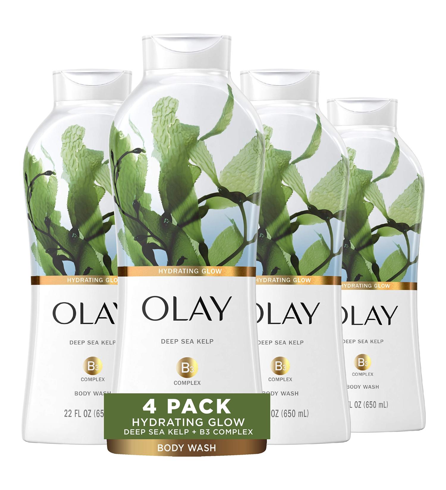Olay Body Wash for Women with Deep Sea Kelp - 22.0 fl oz (Pack of 4) | Hydrating Infusion - Buy Online on GoSupps.com
