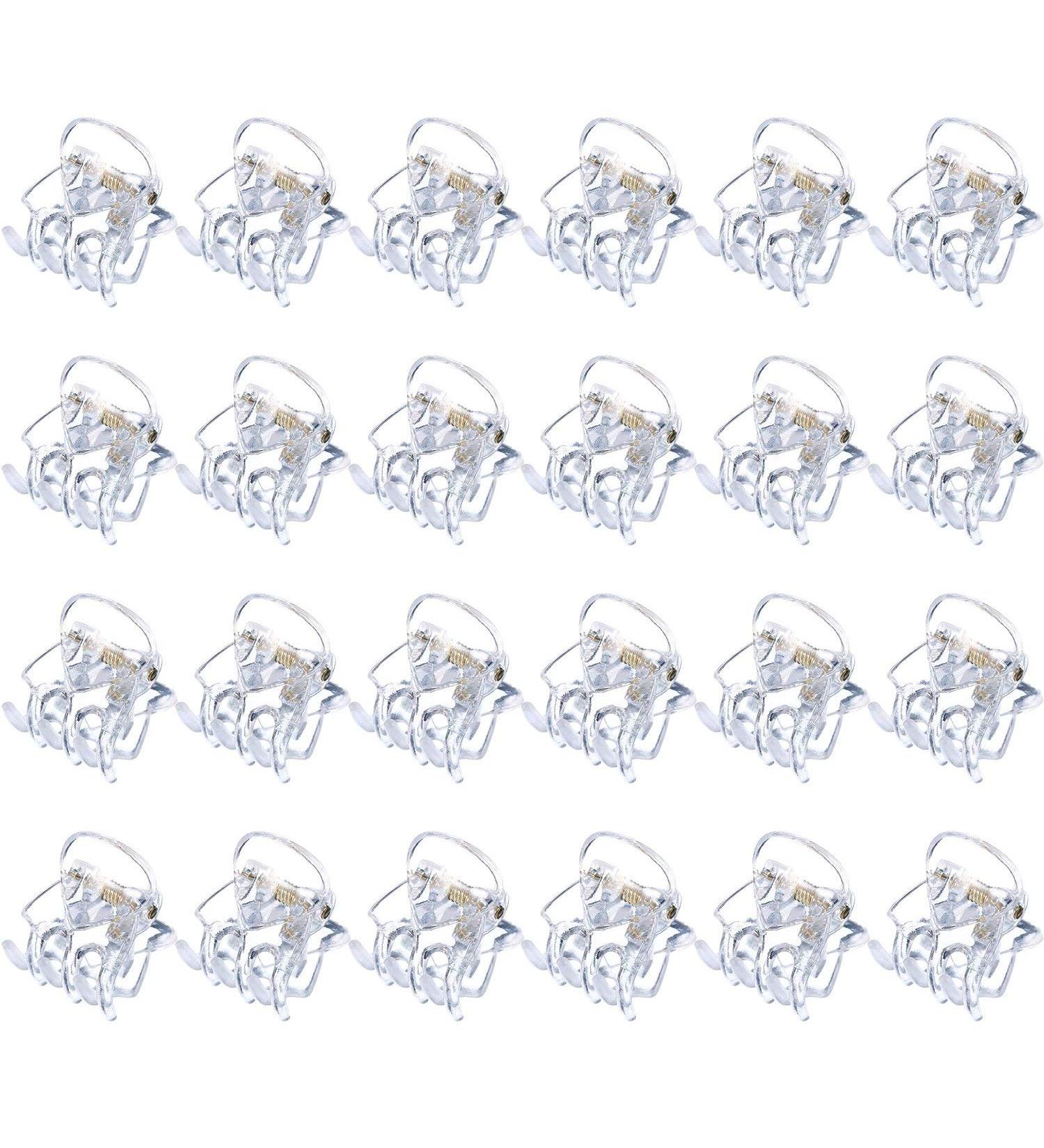 24 Pcs Small Mini Clear Hair Clips for Women and Girls - Plastic Hair Claws Pins Clamps - Buy Online on GoSupps.com