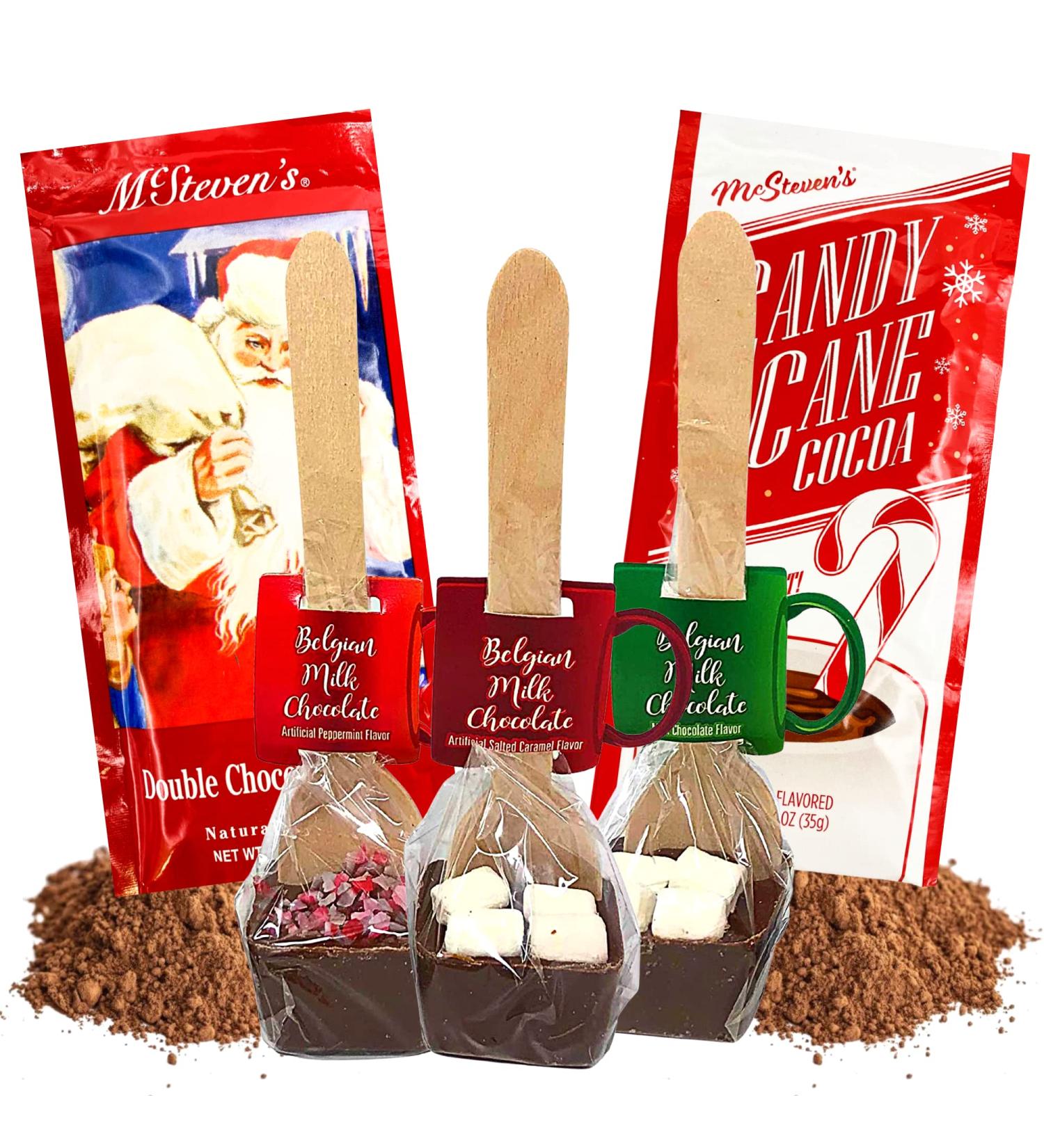 Belgian Milk Chocolate Spoons Individually Wrapped with Mini Dehydrated Marshmallows and Individual Packets of Cocoa Powder Holiday Stocking Stuffers Pack of54 1.25 Ounces Each - Buy Online on GoSupps.com