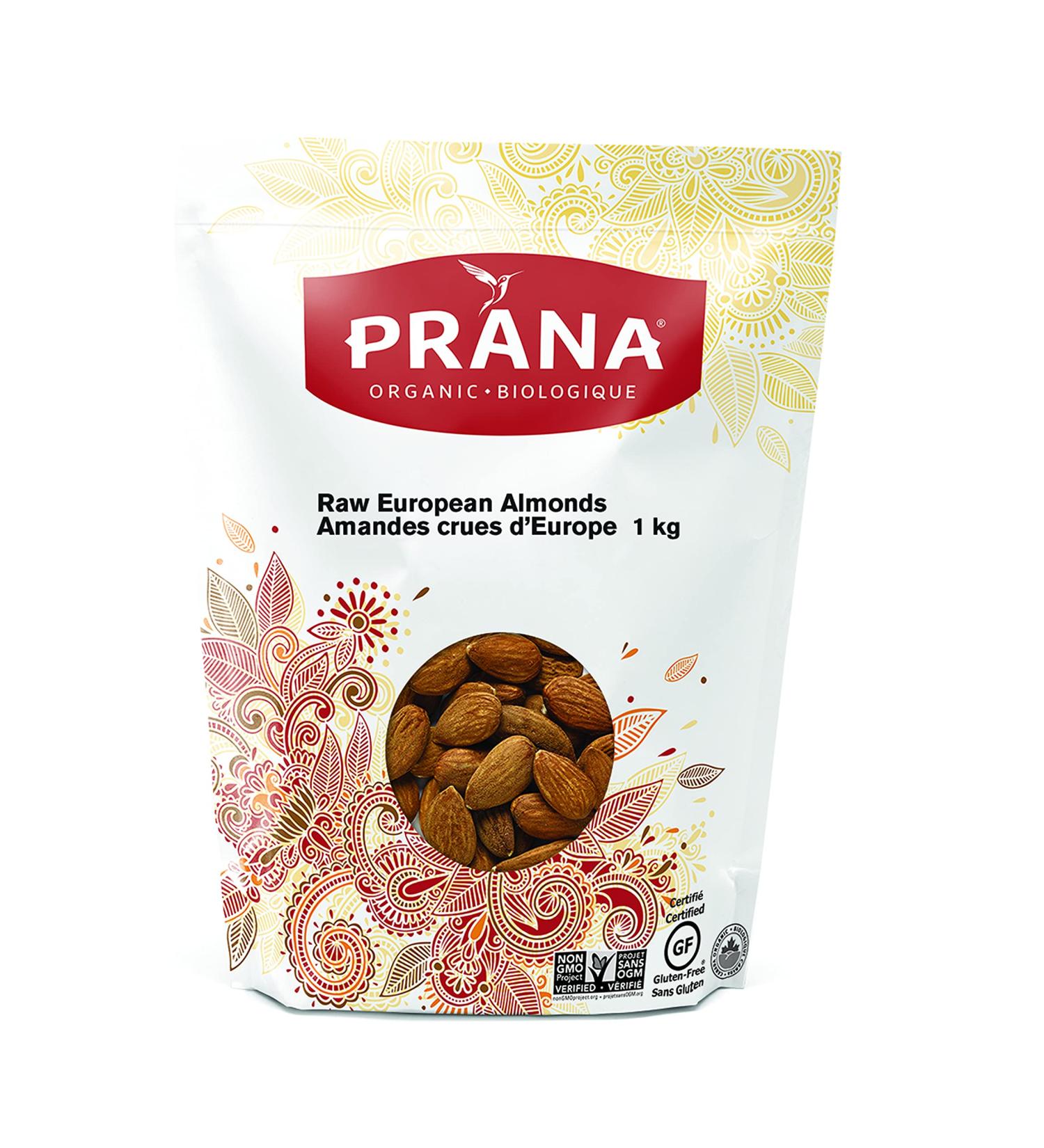 Prana Organic Raw Organic European Almonds | Non-GMO Gluten Free Vegan Snack | KETO | 1 KG - Buy Online on GoSupps.com