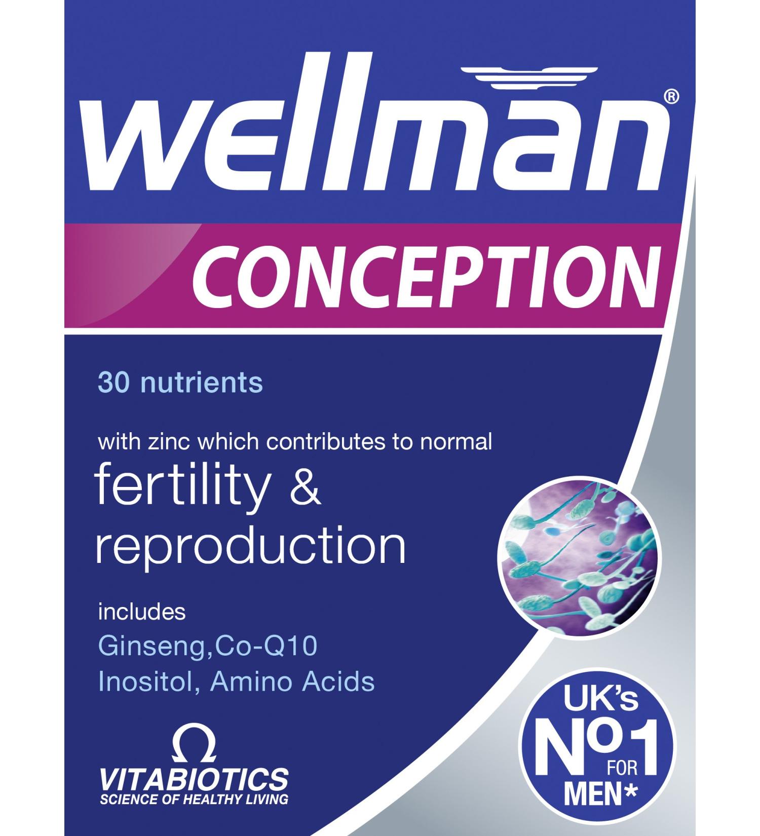 Wellman Conception Tablets 30 Capsules - Vitabiotics - 30 Servings - Buy Online on GoSupps.com