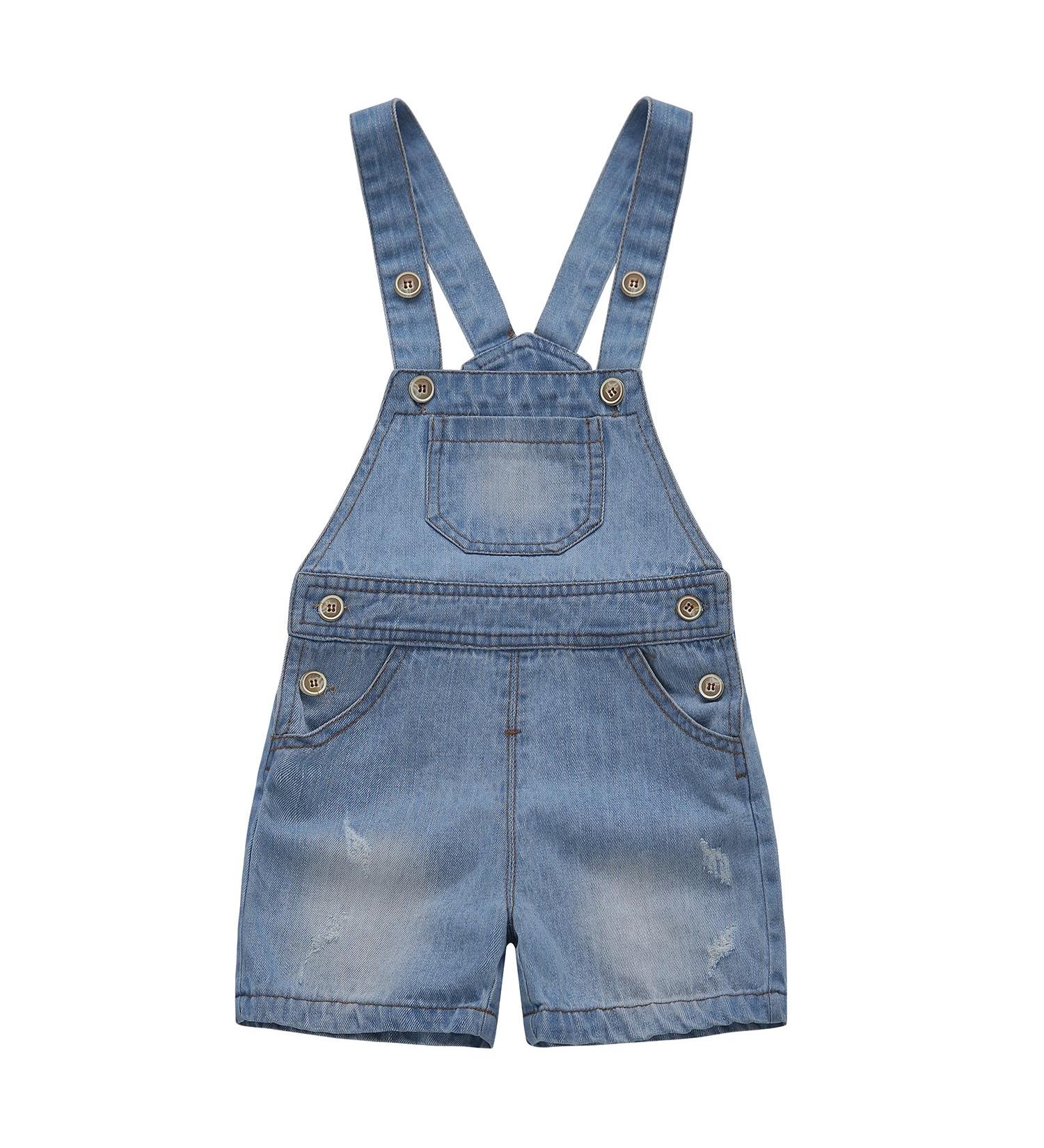 KIDSCOOL SPACE Baby Girl Boy Jean Overalls Toddler Summer Denim Shortall Blue | 2-3 Years - Buy Online on GoSupps.com