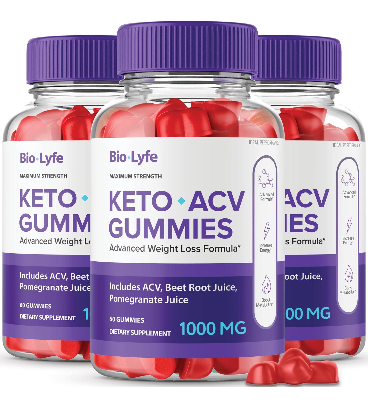 3 Pack Biolyfe Keto Gummies - 180 Gummies | Bio Life Keto ACV Gummies - Buy Online on GoSupps.com