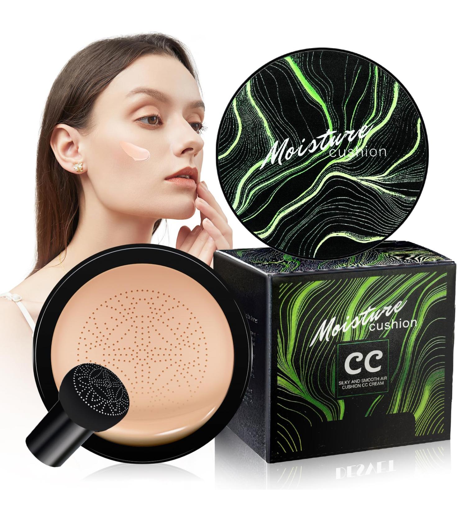 dfjdskl Mushroom Head Air Cushion CC Cream - Tattoo Cover up Moisturizing BB Creams Foundation Long-Lasting Waterproof Concealer Full Coverage for Even Skin Tone (Natural 1 PCS) - Buy Online on GoSupps.com