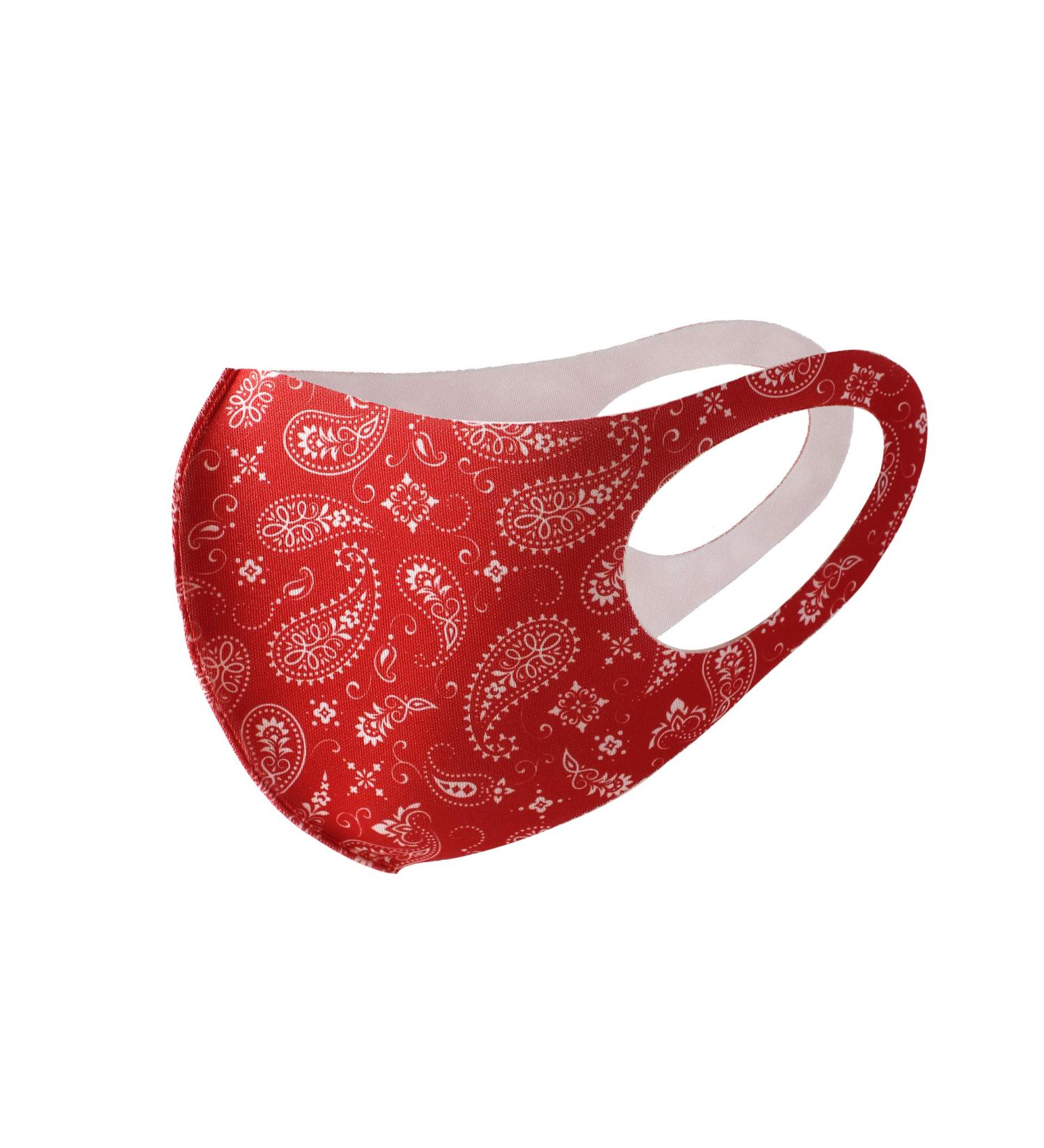 Komonee Paisley Face Mask - Reusable Washable Cloth Cover for Men Women - Red | Dustproof, Breathable, Ideal for Indoors, Outdoors, Cycling, Skiing Protection - Buy Online on GoSupps.com