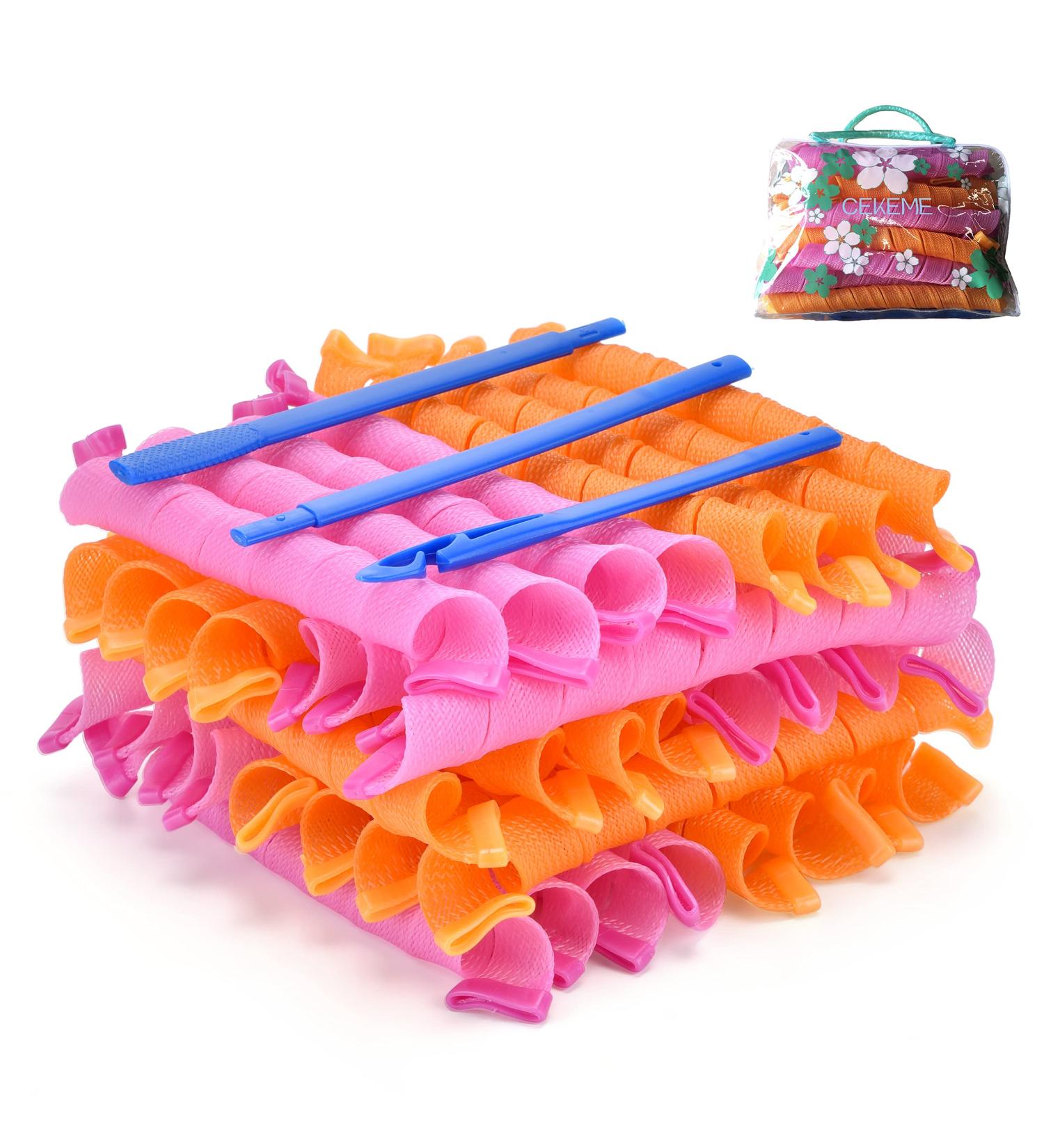 40pcs Spiral Hair Curlers for Long Hair | No Heat Curlers 22inch | Magic Curls Rollers with Styling Hooks | Heatless Styling Kit - Buy Online on GoSupps.com