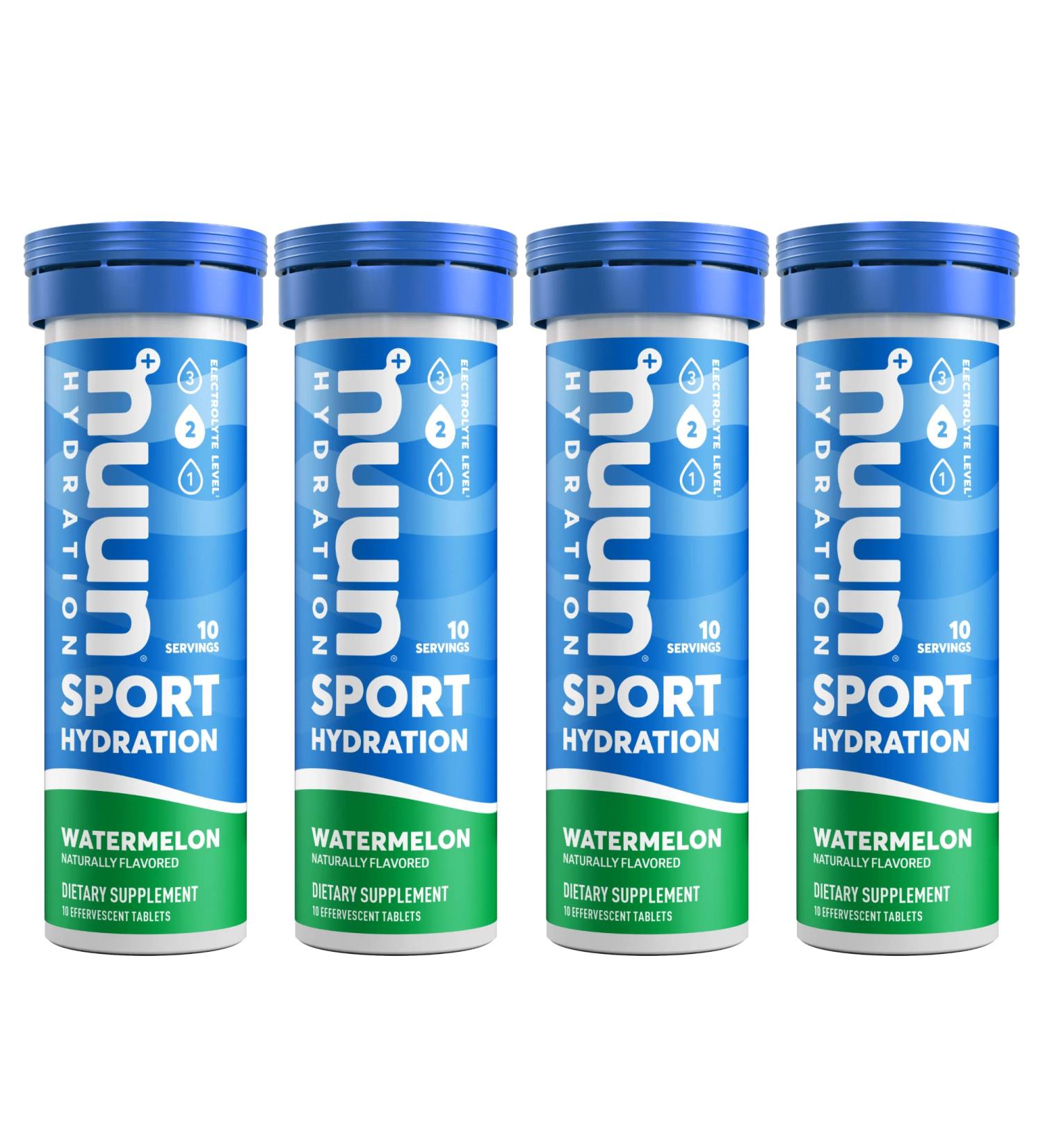 Nuun Sport Watermelon Electrolyte Drink Tablets, 10 Count (Pack of 4) - Buy Online on GoSupps.com