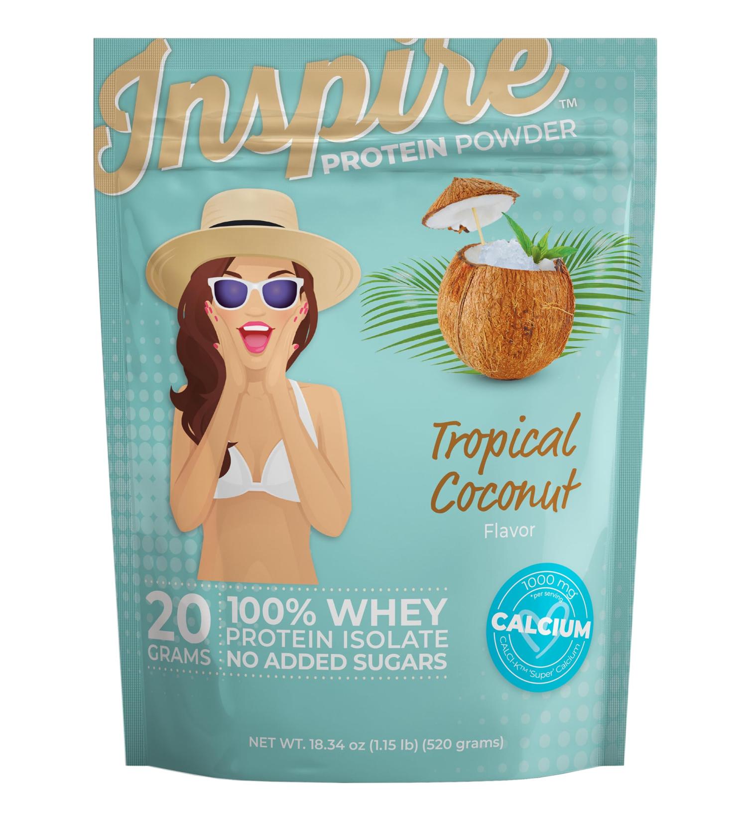 Bariatric Eating Inspire Tropical Coconut 20g Whey Protein Isolate Powder with Calcium - Buy Online on GoSupps.com
