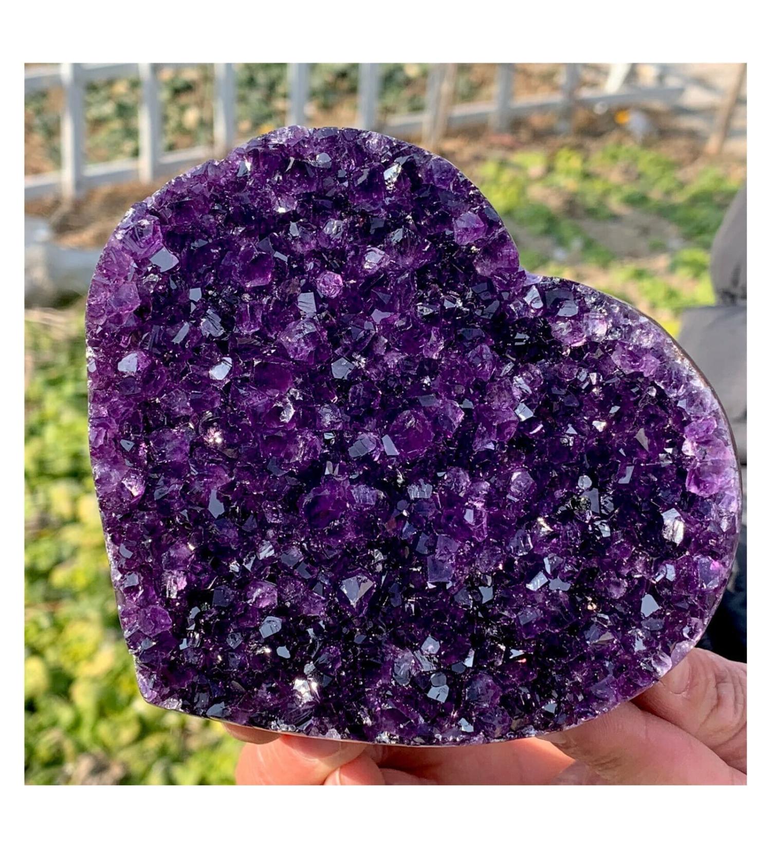 Natural Crystal Rough Crystal Cluster Natural Heart-Shaped Amethyst Gem Quartz Cluster Crystal Sample (Size : 300-350g) - Buy Online on GoSupps.com