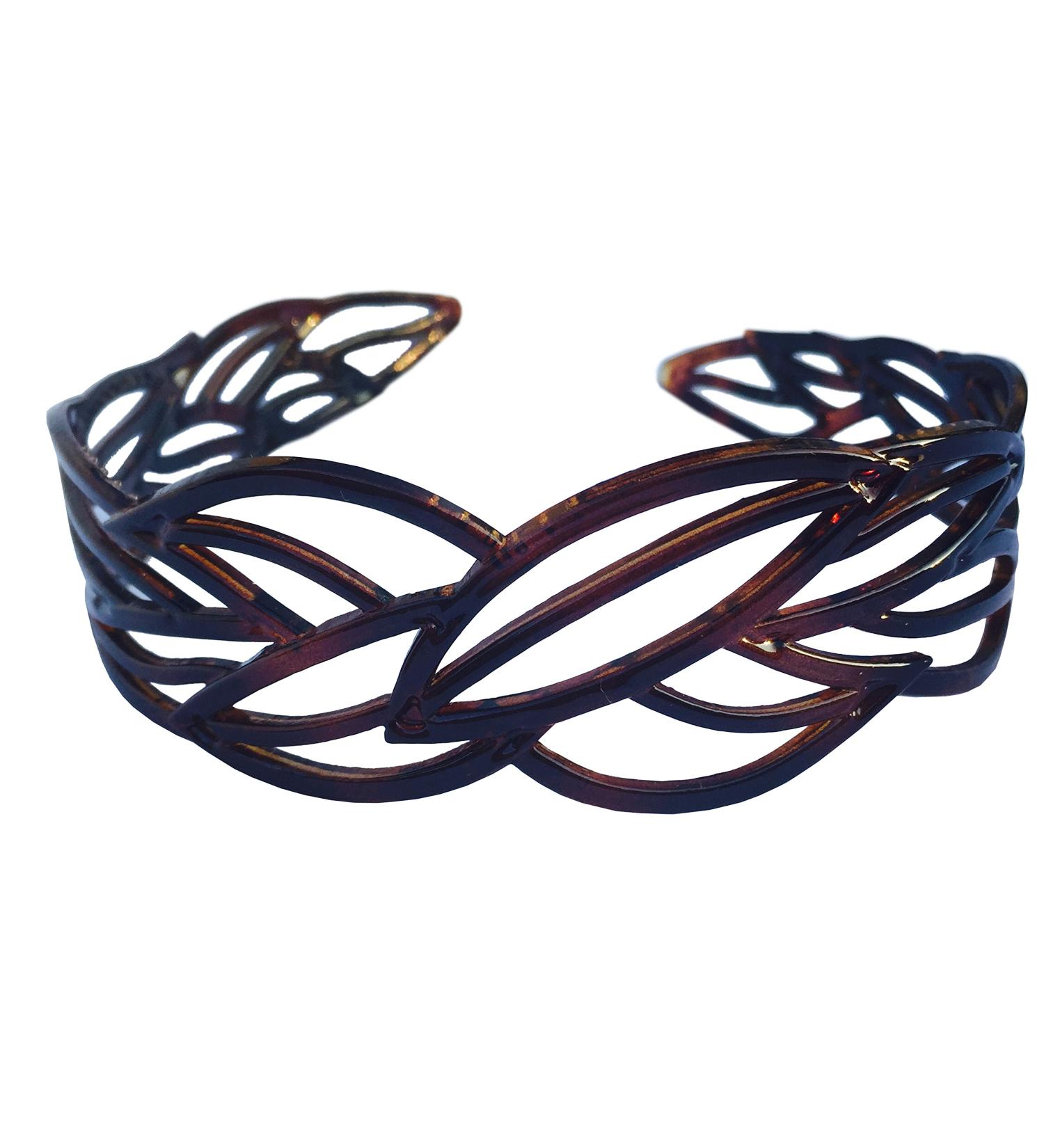 Parcelona French Wide Leafy Design Tortoise Shell Brown Celluloid Hair Headband - Buy Online on GoSupps.com