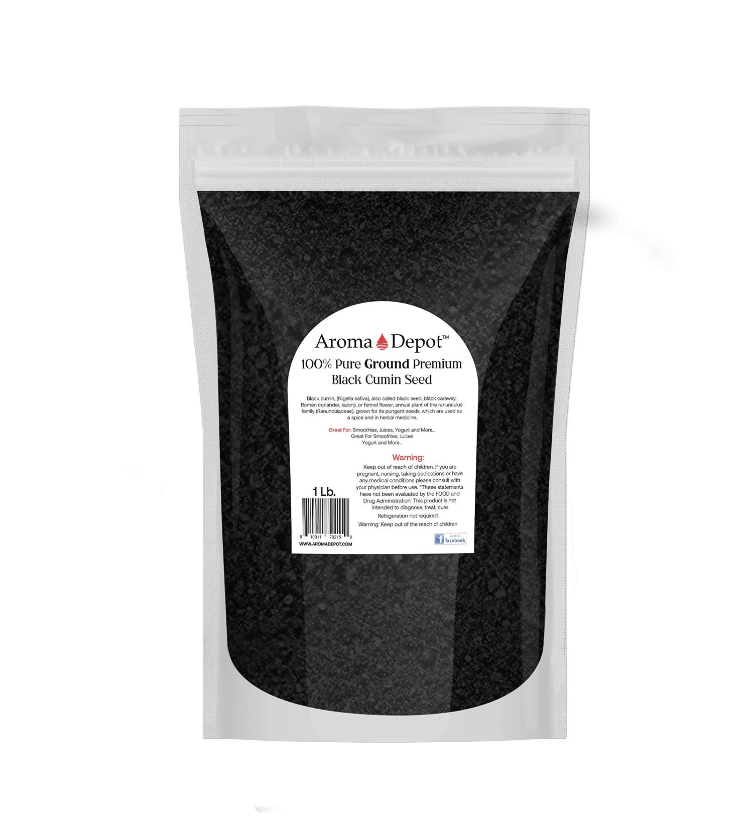 Aroma Depot 1 lb Black Seed Powder - Ground Nigella Sativa - Non-GMO & Gluten Free - Antioxidant & Anti Inflammatory Spice - Buy Online on GoSupps.com