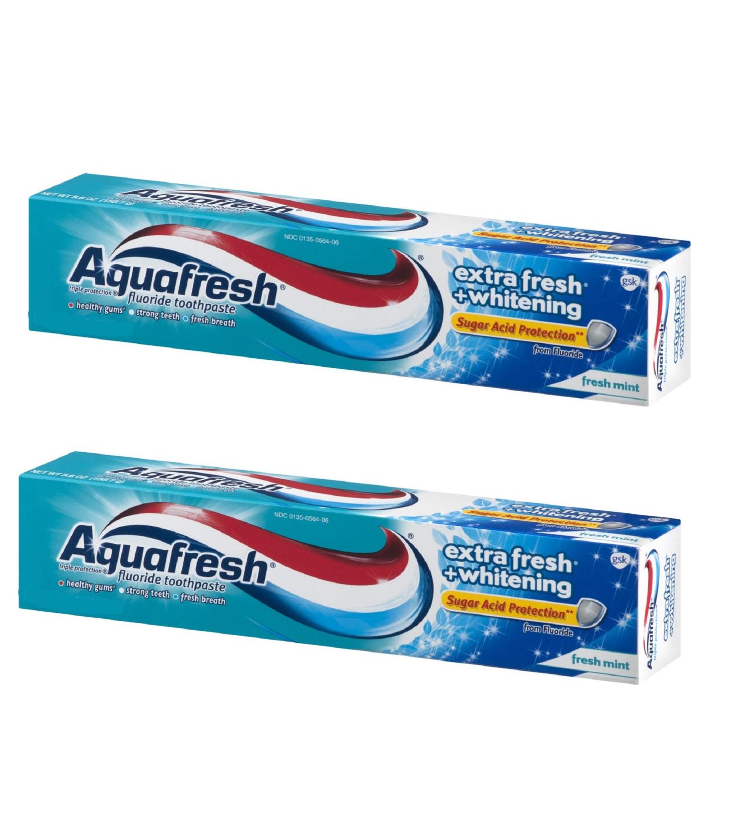 Pack of 2 Aquafresh Extra Fresh+Whitening Toothpaste 3.0oz Travel Size