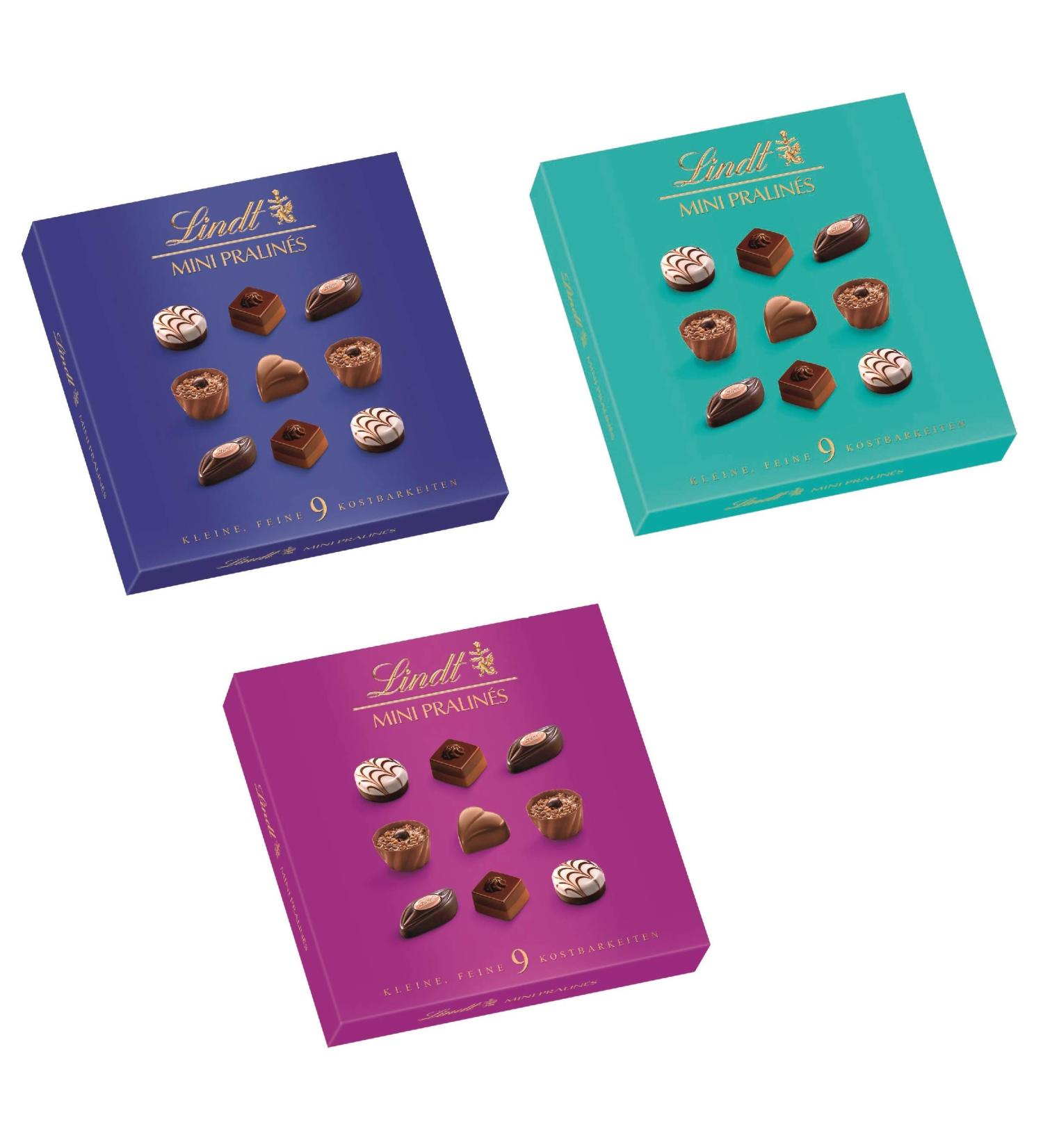 Buy Lindt Mini Pralins - 20 x 44g Gift Box | 9 Chocolates in 5 Flavors | Blue Turquoise & Blackberry Variants | Perfect Chocolate Gift for Every Occasion - Buy Online on GoSupps.com
