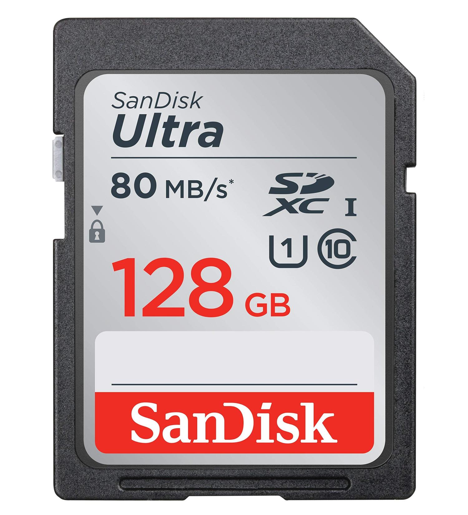 SanDisk Ultra 128GB SDXC UHS-I Memory Card - Up to 80MB/s (Black) - Buy Online on GoSupps.com