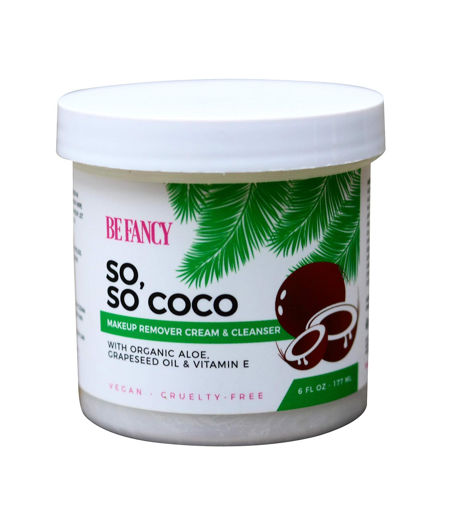 So Coco Makeup Remover Cream & Cleanser with Coconut Oil, Aloe & Vitamin E - 6 oz | Vegan, Non-Pore Clogging Formula for Sensitive Skin - Buy Online on GoSupps.com