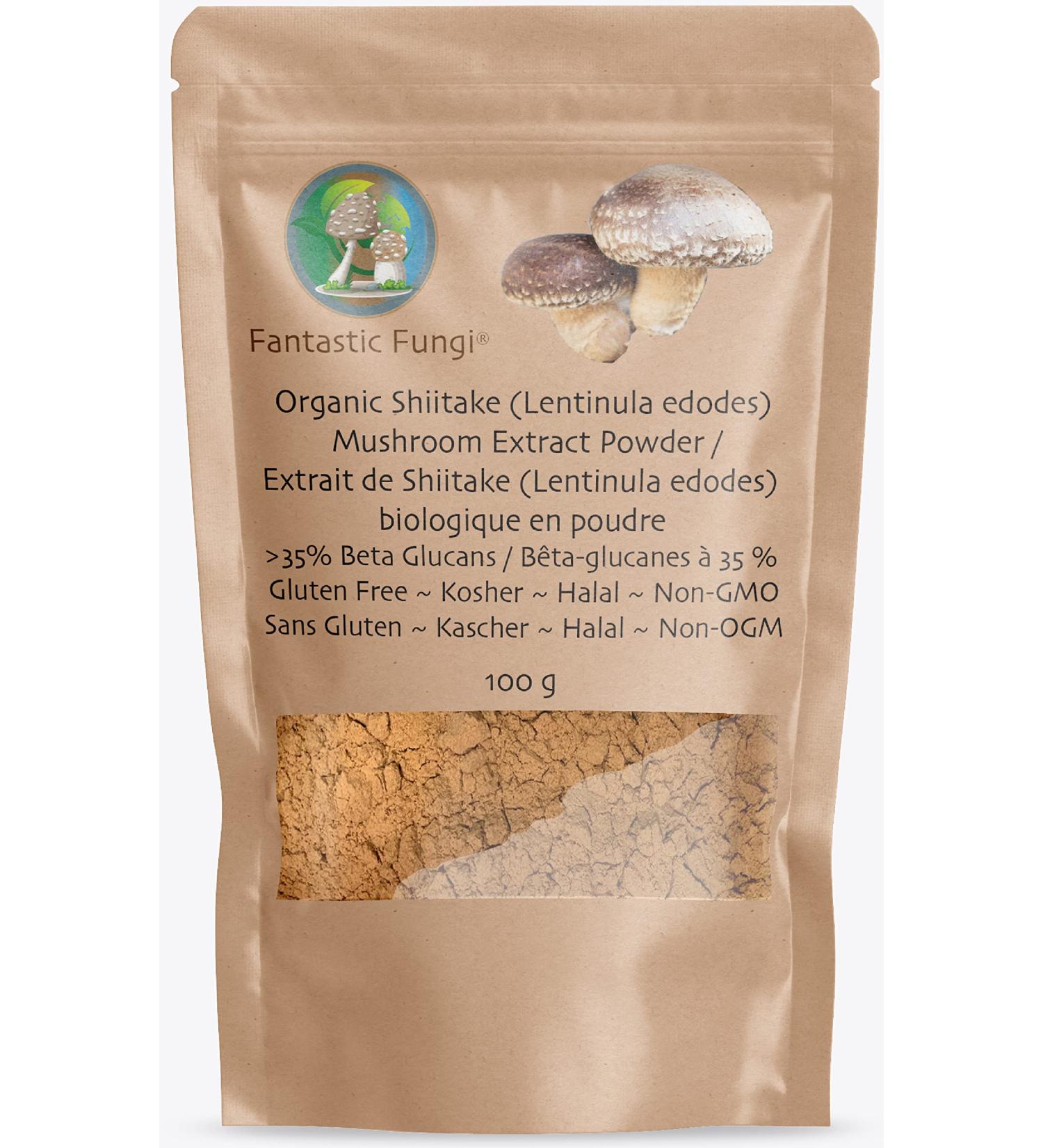 Shiitake (Lentinula Edodes) powder - Fantastic Fungi 100 grams - 3 month supply -Shiitake mushroom fruiting body powder - (Lentinula Edodes) mushroom extract Concentrated 100:1 Shiitake extract powder ready to use - Buy Online on GoSupps.com