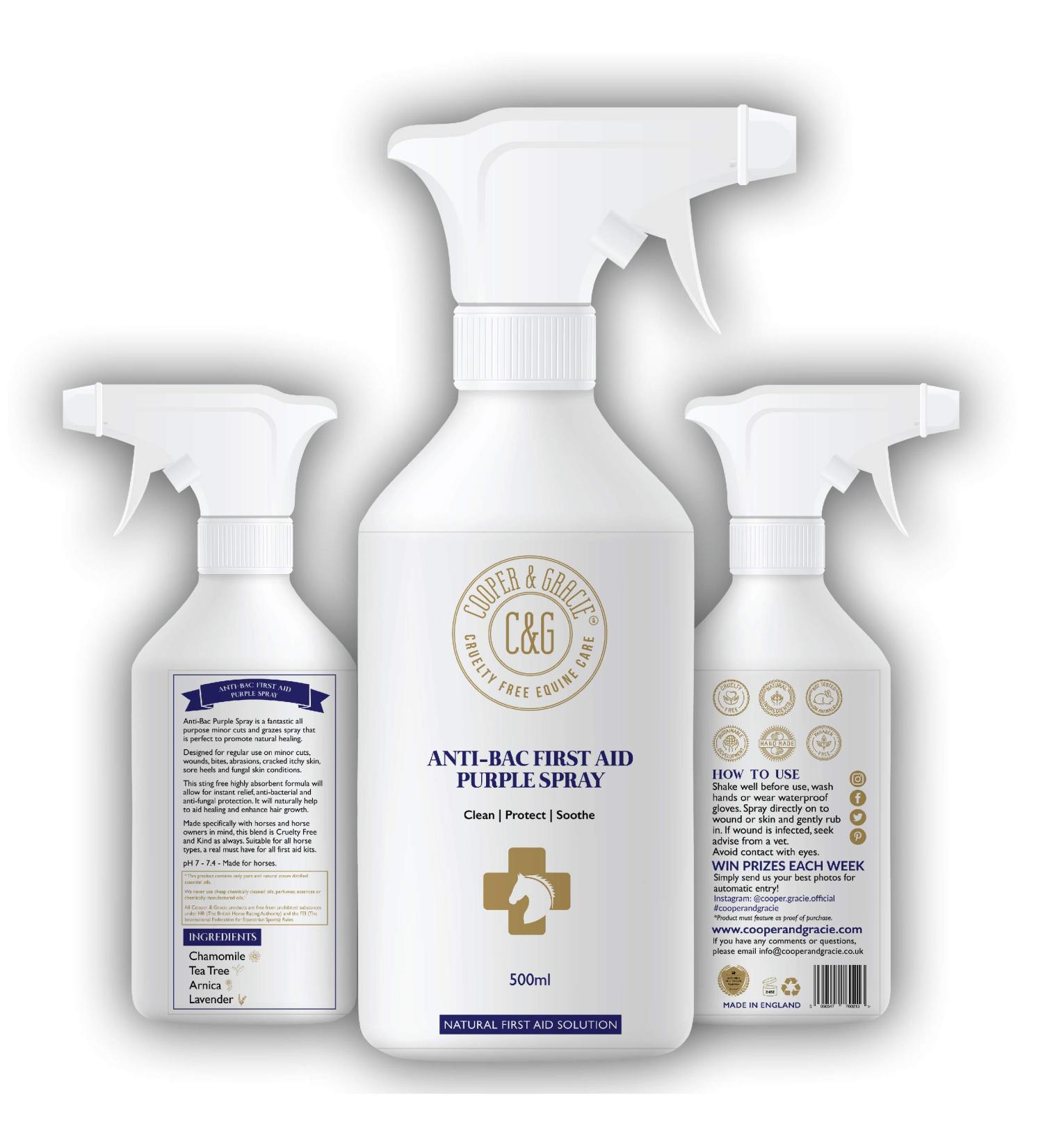 C&G Pets Horse Anti Bacterial Anti fungal Antiviral Purple Wound Spray 500 ML 500 ml (Pack of 1) - Buy Online on GoSupps.com
