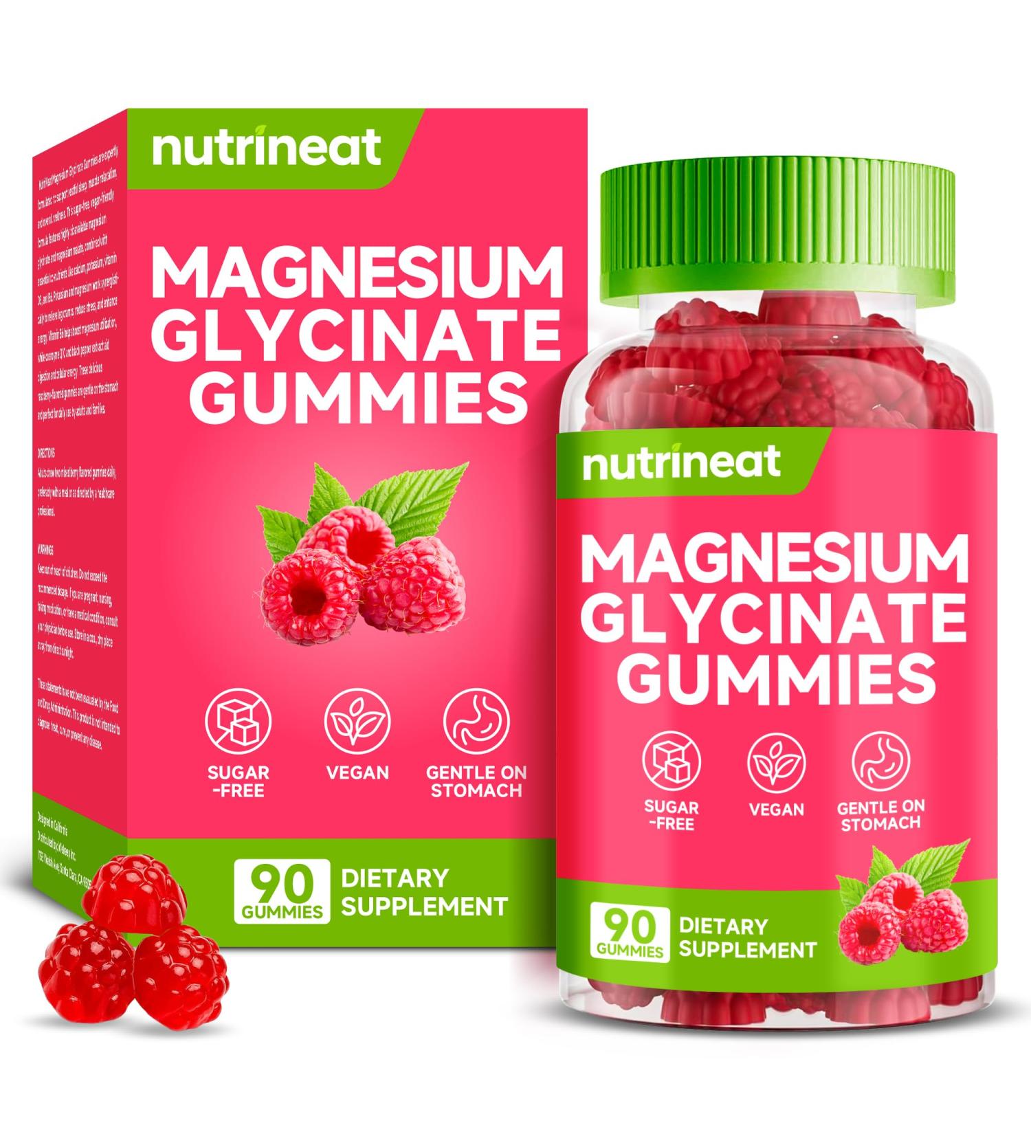 NutriNeat Magnesium Glycinate Gummies (90 Gummies) Magnesium Glycinate 400mg Gummy for Adults with Vitamin D B6 and CoQ10 Supplement for Sleep Relaxation & Body Support Suitable for Women & Men - Buy Online on GoSupps.com