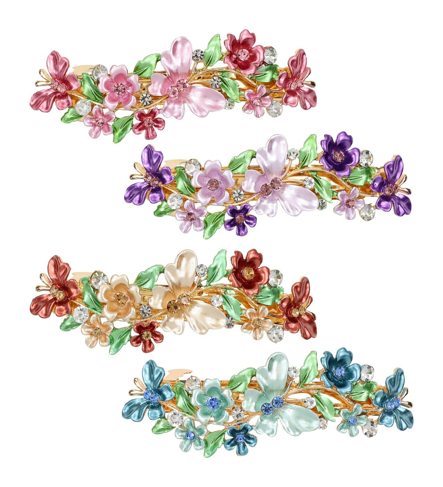 inSowni 4 Pack Luxury Glitter Butterfly Rhinestone Hair Clips for Women and Girls - Buy Online on GoSupps.com