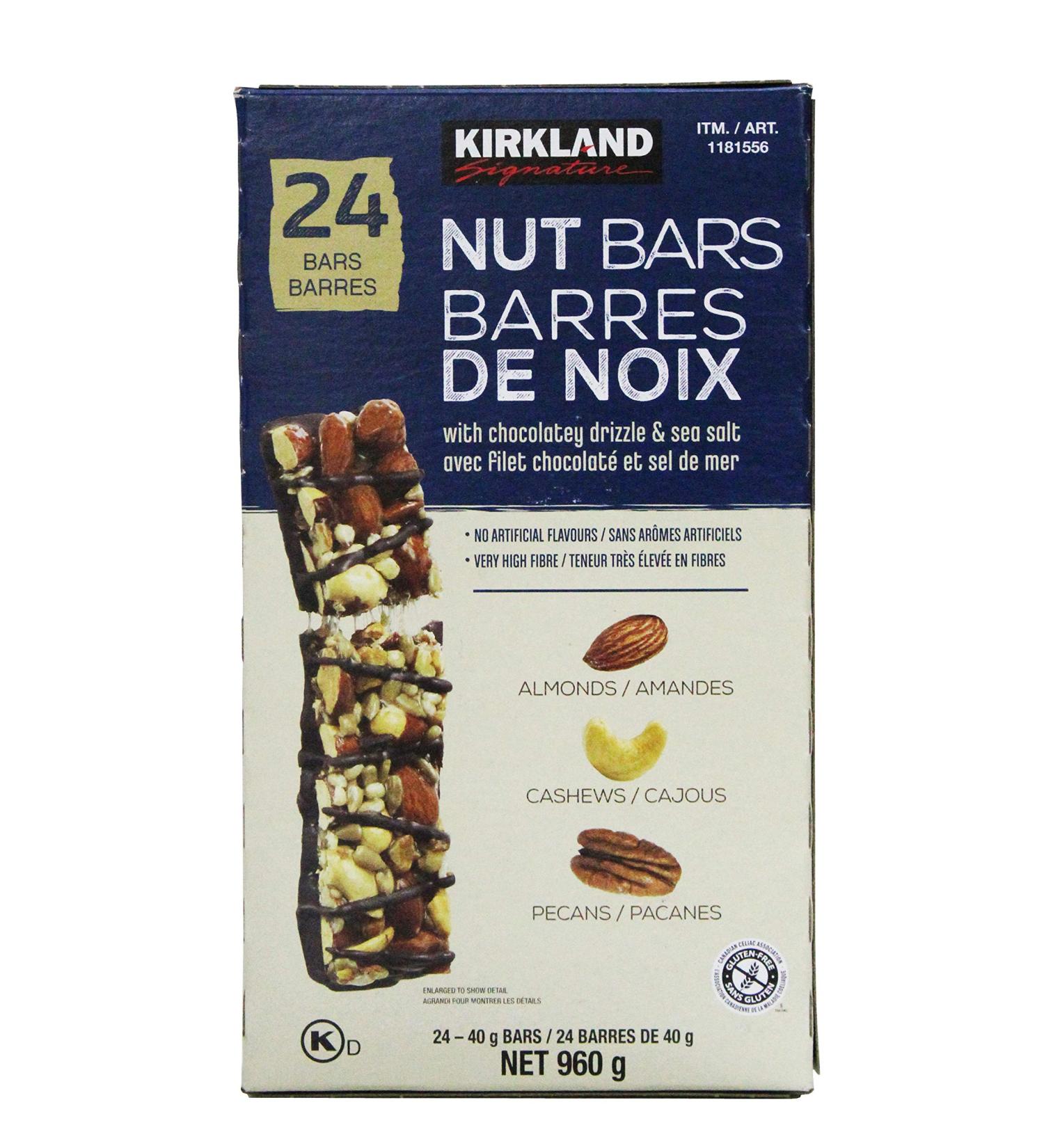 Kirkland Signature Nut Bars Almonds Cashews Pecans 24 bars - Buy Online on GoSupps.com