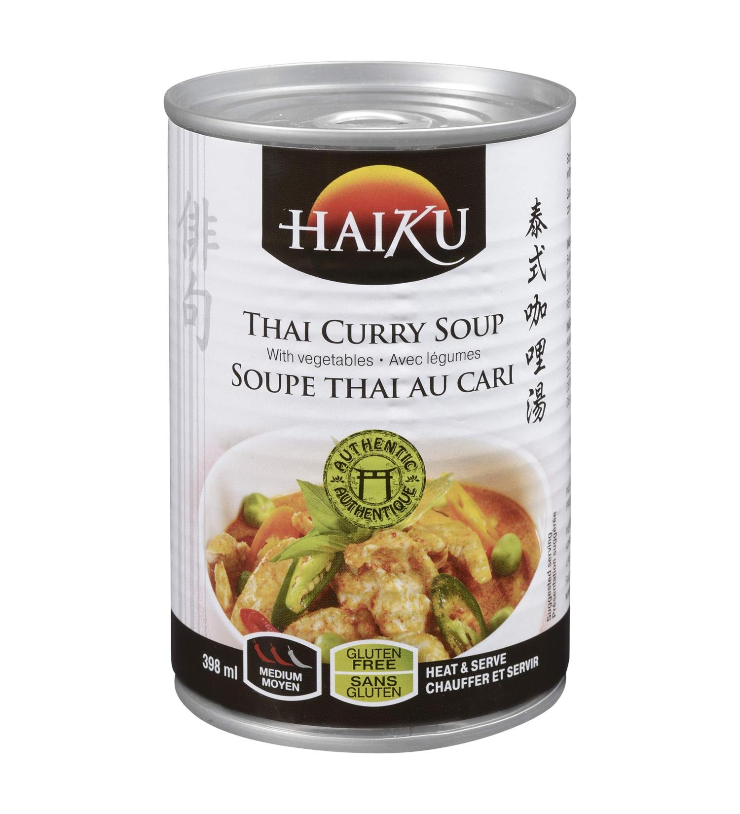 Thai Curry Soup Haiku With Vegetables Ready to Eat Authentic & Premium Asian Cuisine Gluten Free 398ml Thai Curry 398 ml - Buy Online on GoSupps.com