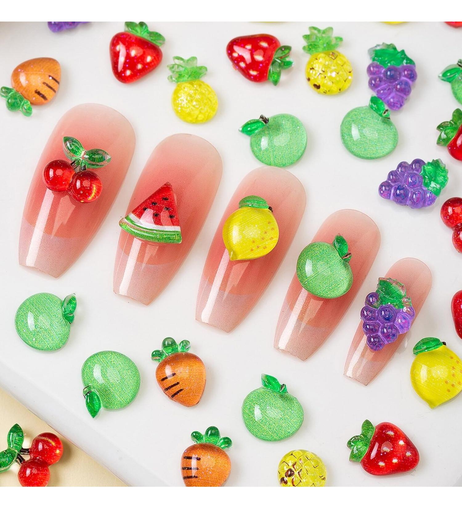 20pcs Fruit Themed 3D Nail Art Charms Decoden DIY Supplies Mini Cabochon Nail Art Fruit Decoration DIY Nail Charms Nail DIY Supplies - Buy Online on GoSupps.com