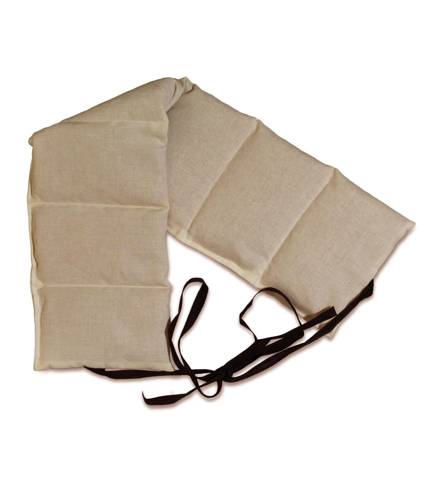 Linseed 7-Chamber Pillow with Band - 65x15 Raw White Heat Cushion for Back & Loin Relief - Buy Online on GoSupps.com