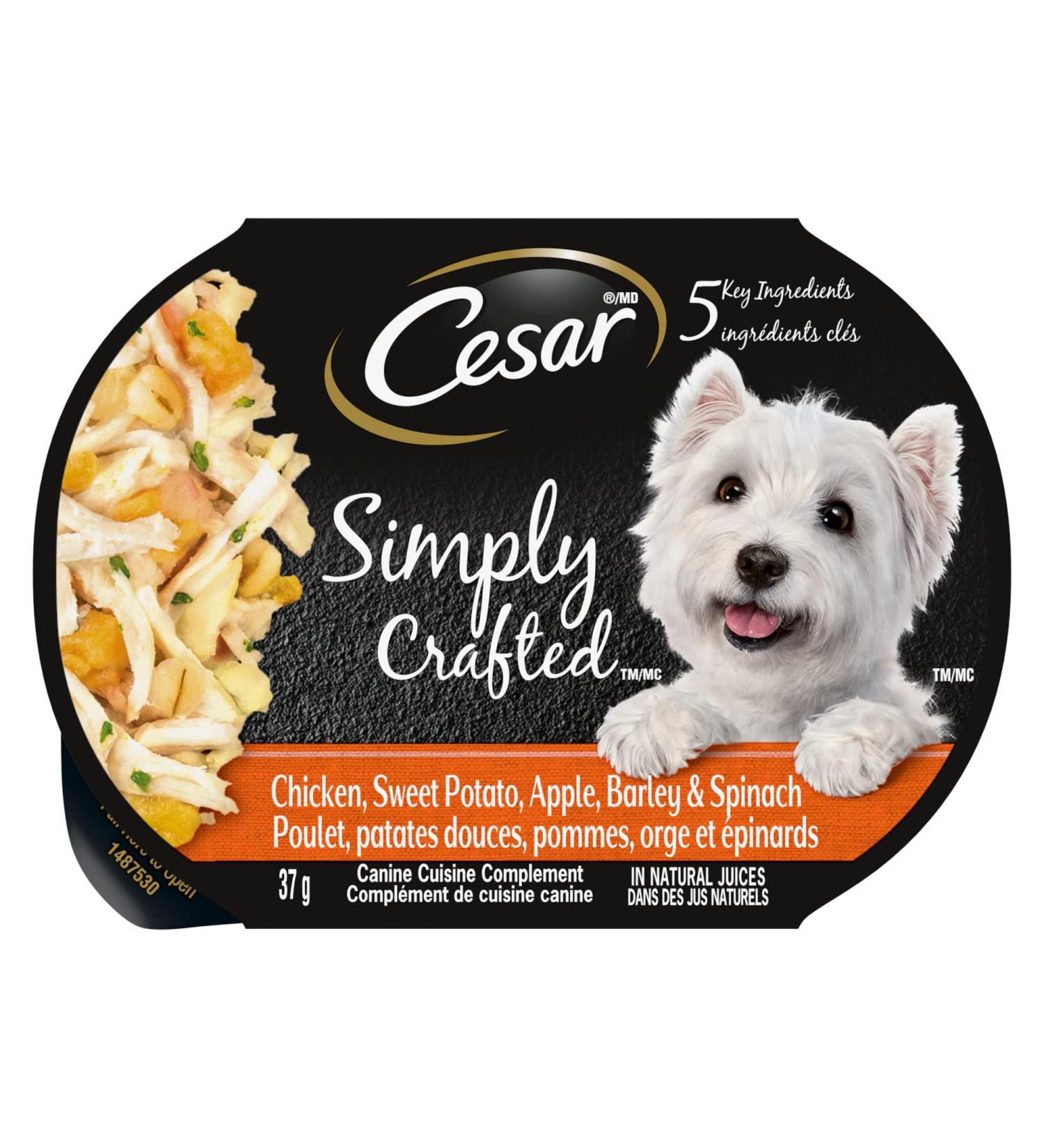 Cesar Simply Crafted Adult Wet Dog Food Chicken Sweet Potato Apple Barley & Spinach 37g Pack of 10 - Buy Online on GoSupps.com
