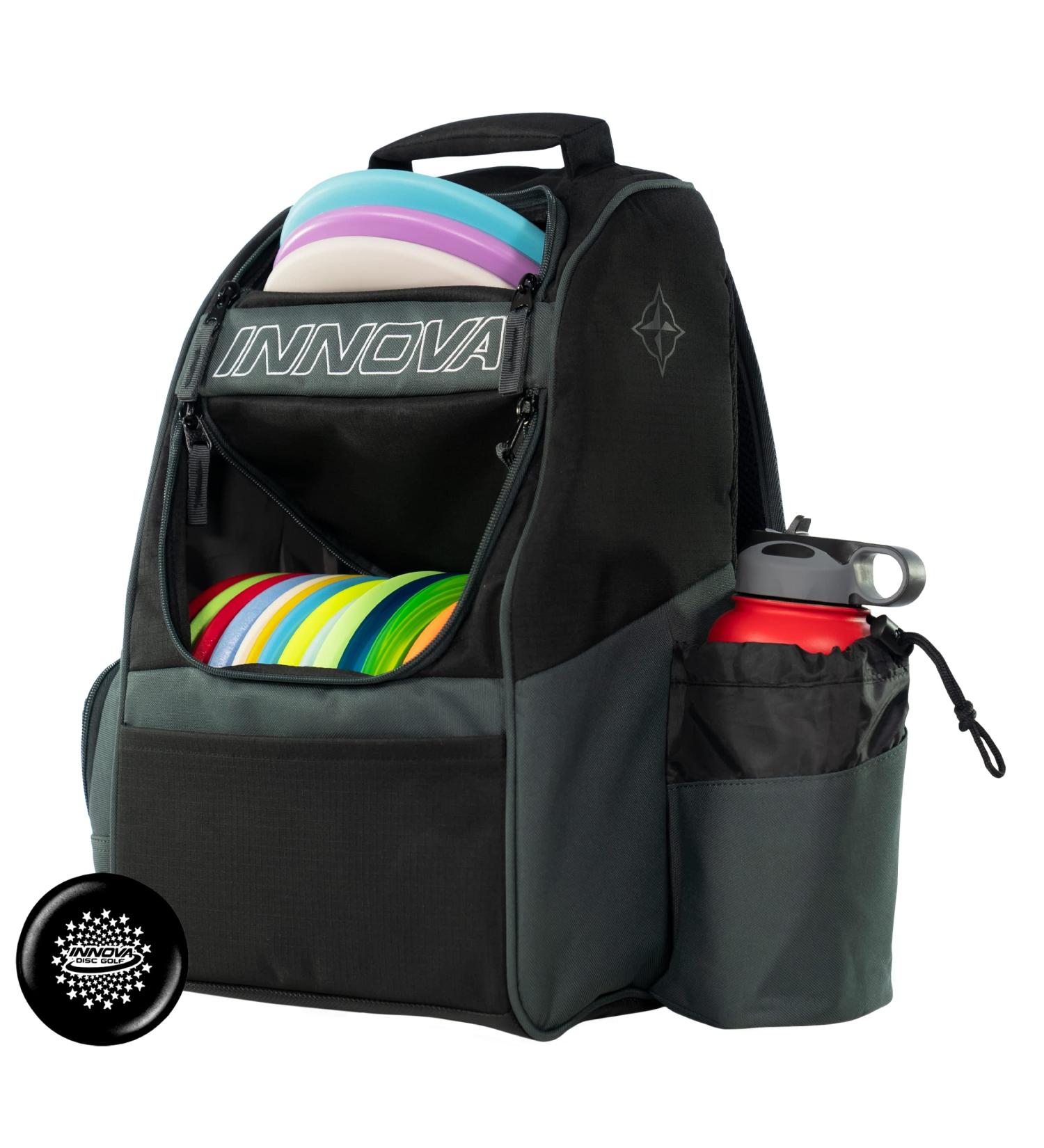 Innova Adventure Pack Disc Golf Bag | Holds 25 Discs | Lightweight | Limited Edition Stars Mini | Black/Grey - Buy Online on GoSupps.com