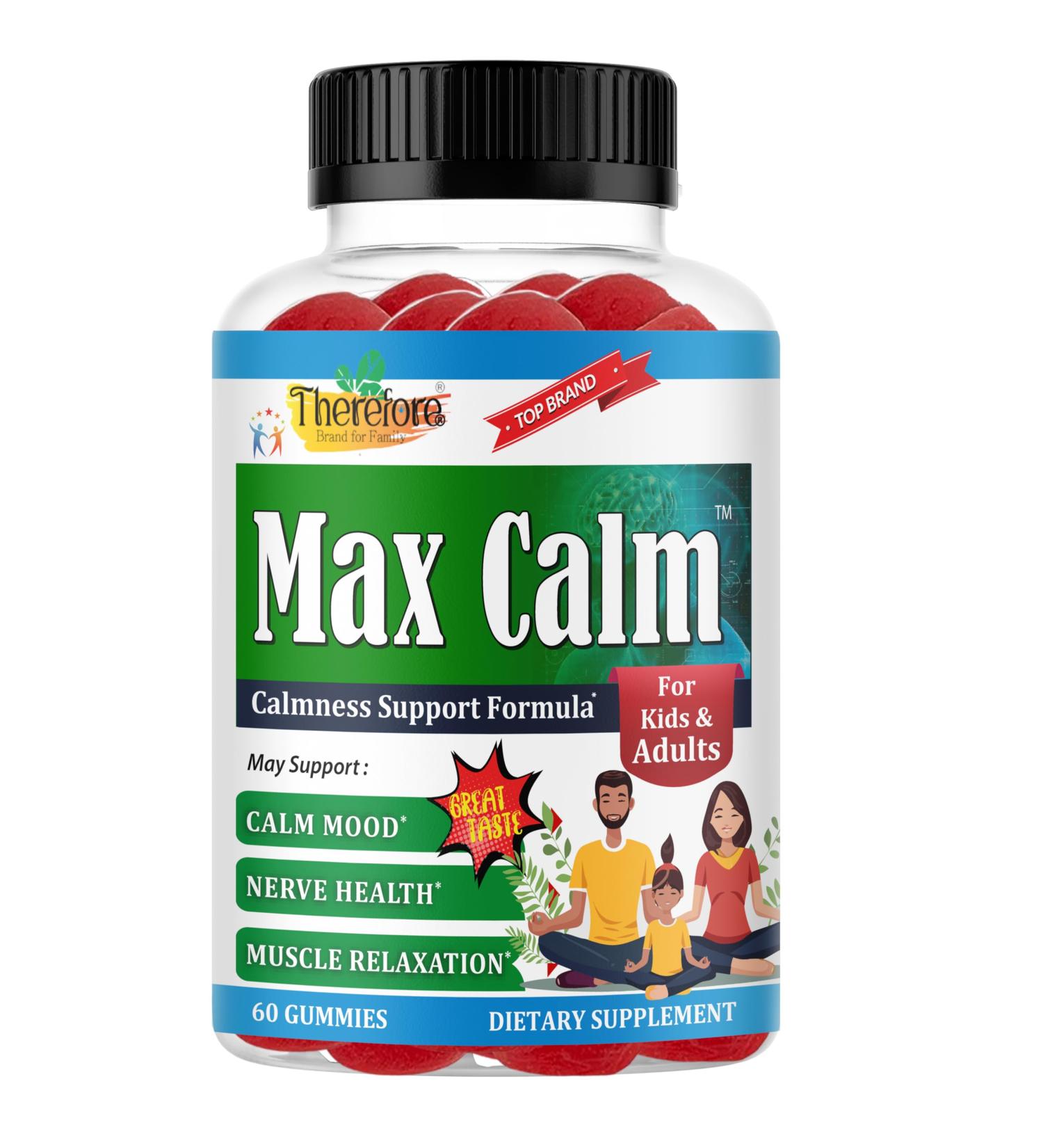 Max Calm Magnesium Gummies for Kids & Adults | Vegan Sugar Free Magnesium Citrate & Glycinate | Relaxation Stress Balance Sleep Support Muscle & Bone Health 60 Gummies - Buy Online on GoSupps.com