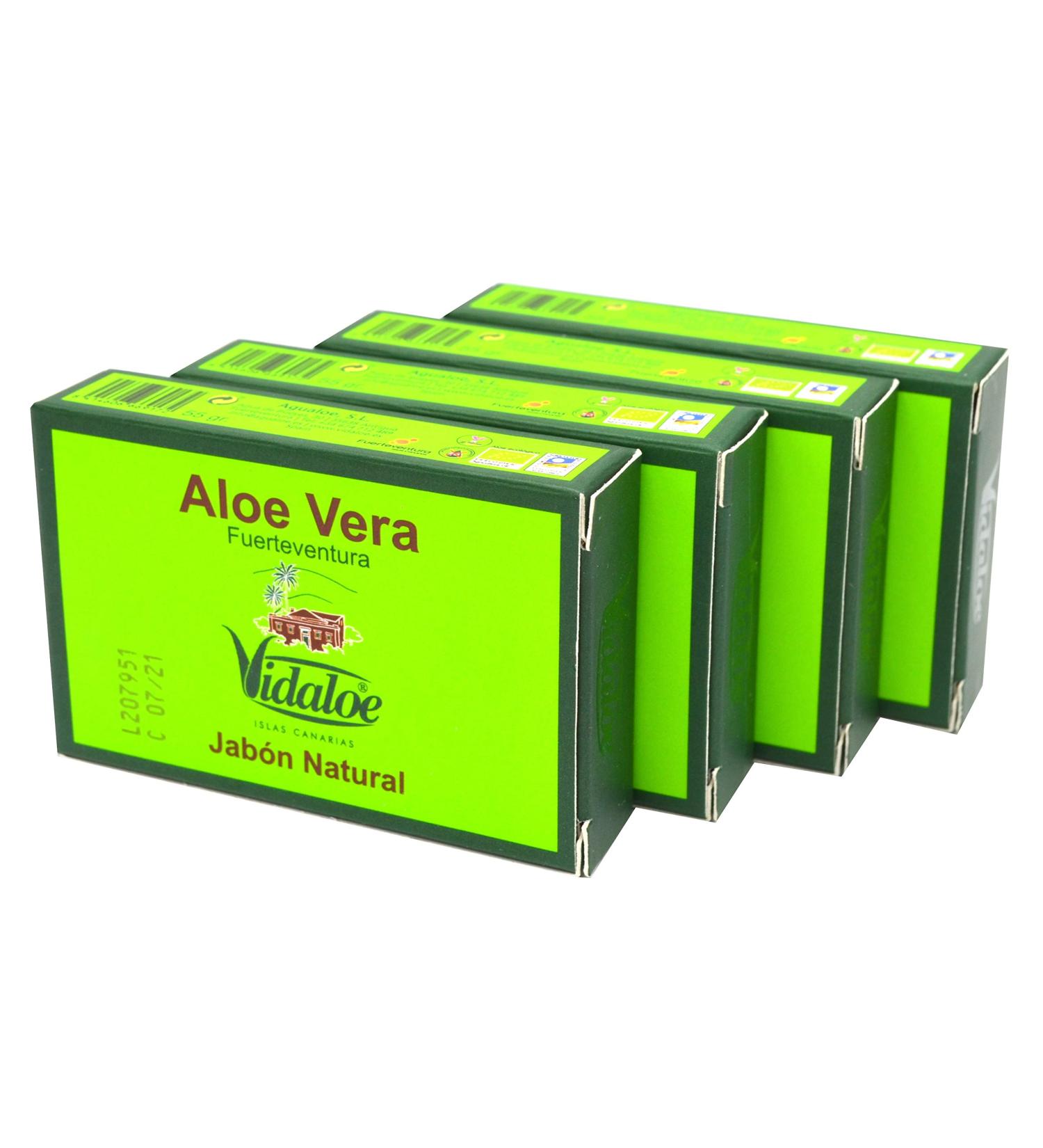  Vidaloe Vidaloe Natural Aloe Vera Soap 55 ml x 4 - Buy Online on GoSupps.com