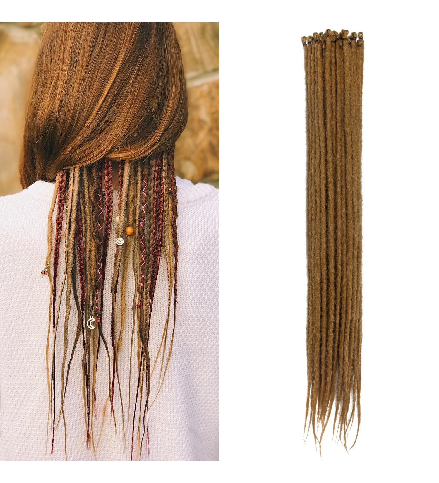 Handmade 24-Inch Dsoar Synthetic Dreadlock Extensions - 0.6cm Thin 20 Strand Crochet Hair for Hip-Hop Style - Color 27# - Buy Online on GoSupps.com