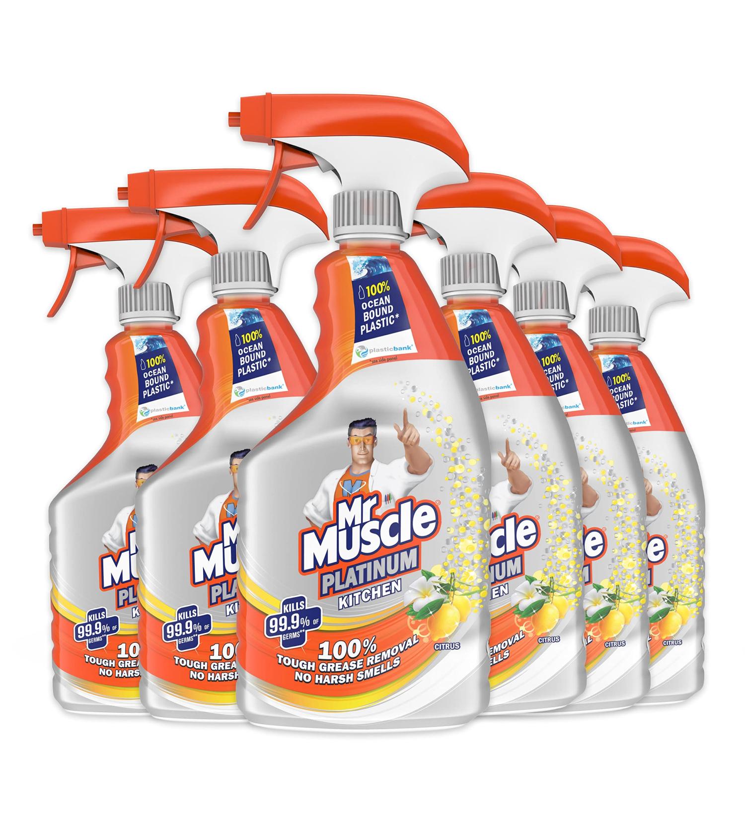 Mr Muscle Kitchen Cleaner Platinum Antibacterial Kitchen Spray Citrus Pack of 6 (6 x 750 ml) Antibac Kitchen Spray: Pack of 6 - Buy Online on GoSupps.com