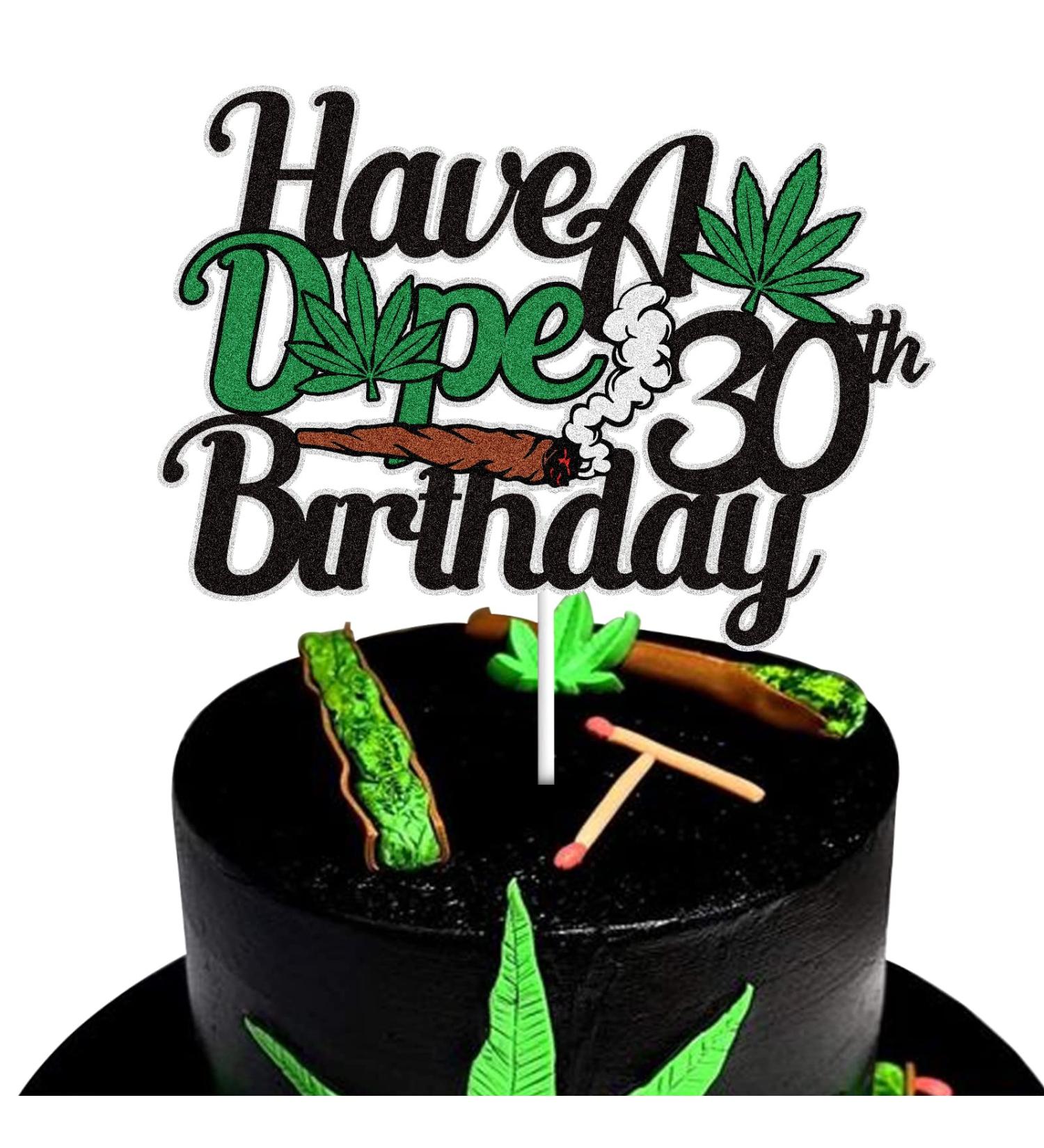 21 Have a Dope Birthday Cake Topper Twenty One Years Old Black Green Glitter Pot Leaf Weed Leaves Happy 21st Birthday Cake Decoration Marijuana Dope 420 Birthday Party Supplies for Man Women (30) - Buy Online on GoSupps.com