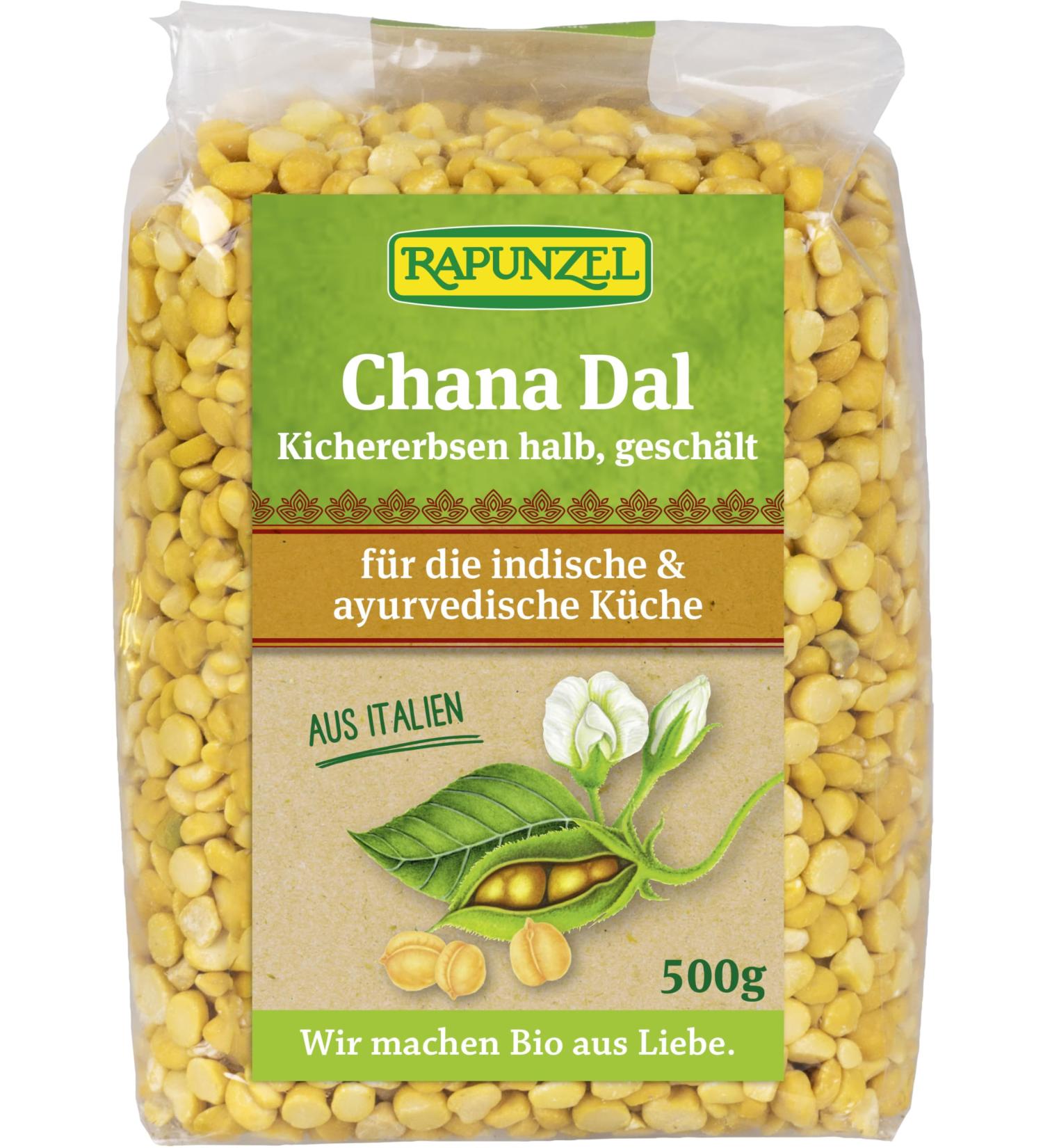 Rapunzel Organic Chana Dal Chickpeas halved peeled (6 x 500 gr) 500 g (pack of 6)