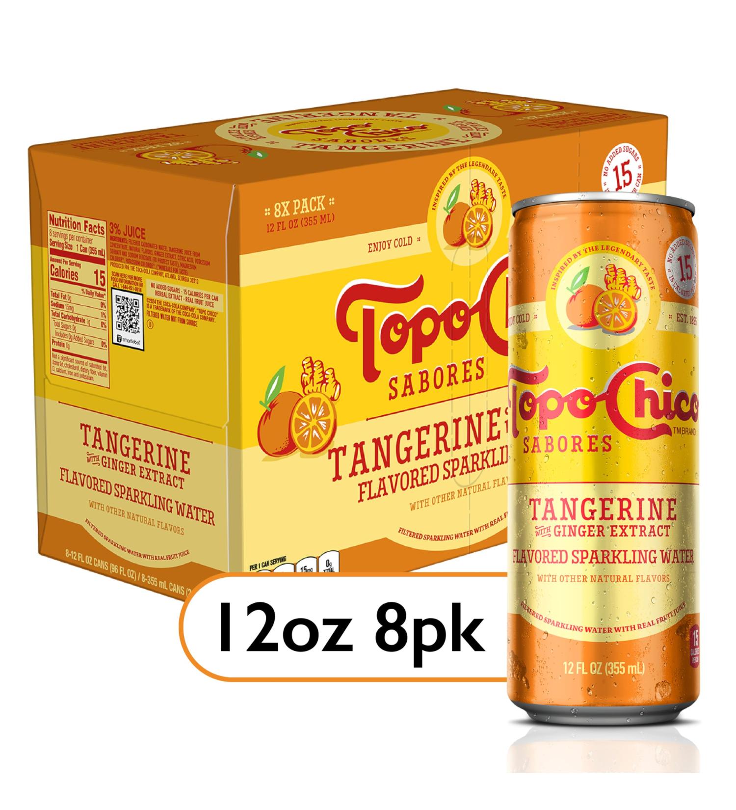 Buy Topo Chico Tangerine with Ginger Extract 12oz 8pk - Refreshing Sparkling Water | International Shipping Available - Buy Online on GoSupps.com