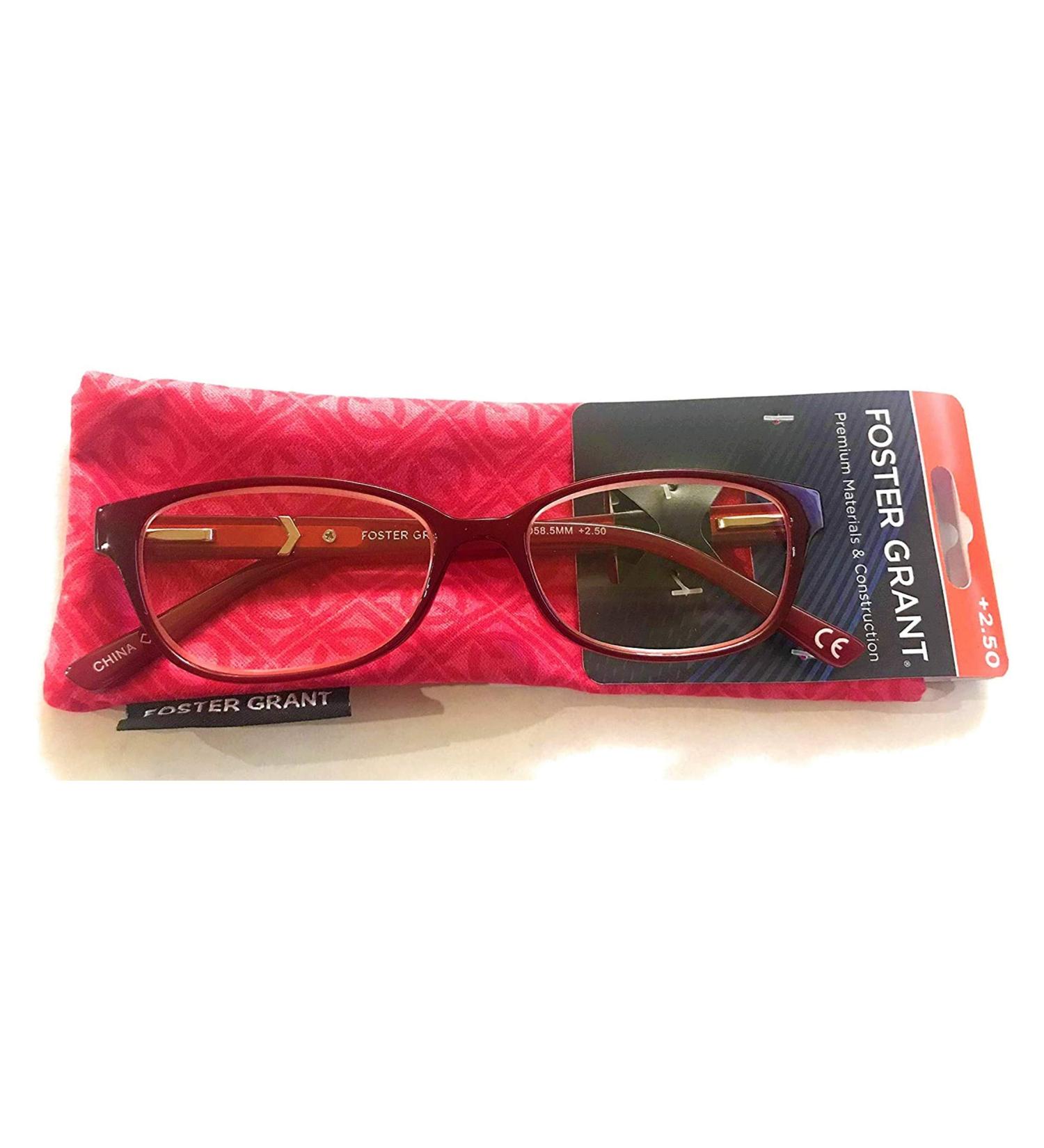 Foster Grant Coloread Wine Evalina Women's Reading Glasses with Case +2.50