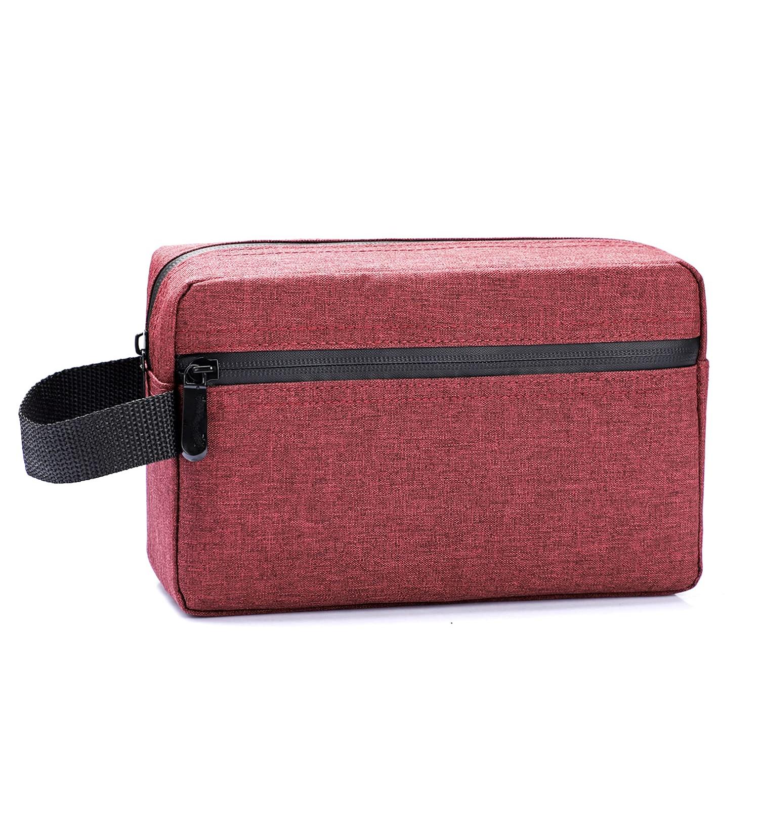 Etercycle Men's Waterproof Toiletry Bag - Portable Travel Wash Bag and Cosmetic Organizer - Gym Shaving Shower Dopp Kit with Handle (Wine Red) - Buy Online on GoSupps.com