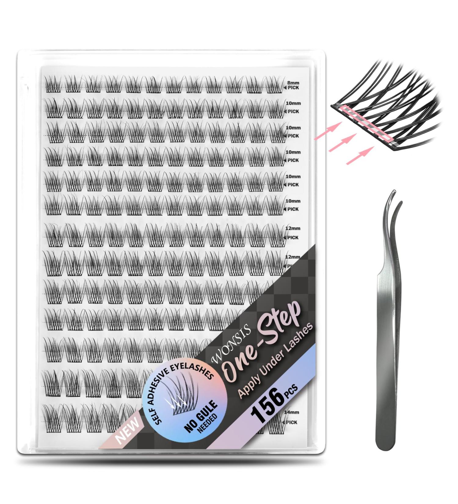 Self Adhesive Eyelashes - 156 Pcs No Glue Needed Long Lasting & Invisible Strip Tape - Natural Look Press-On Eyelash Clusters - Buy Online on GoSupps.com