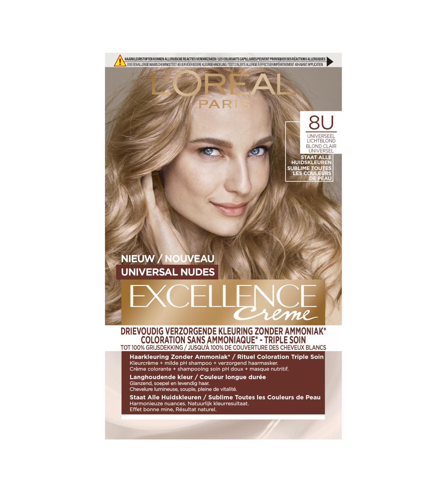  L'OR AL L'Or al Paris Excellence Universal Nudes Light Blonde 8U Ammonia-Free Permanent Hair Colour - Buy Online on GoSupps.com