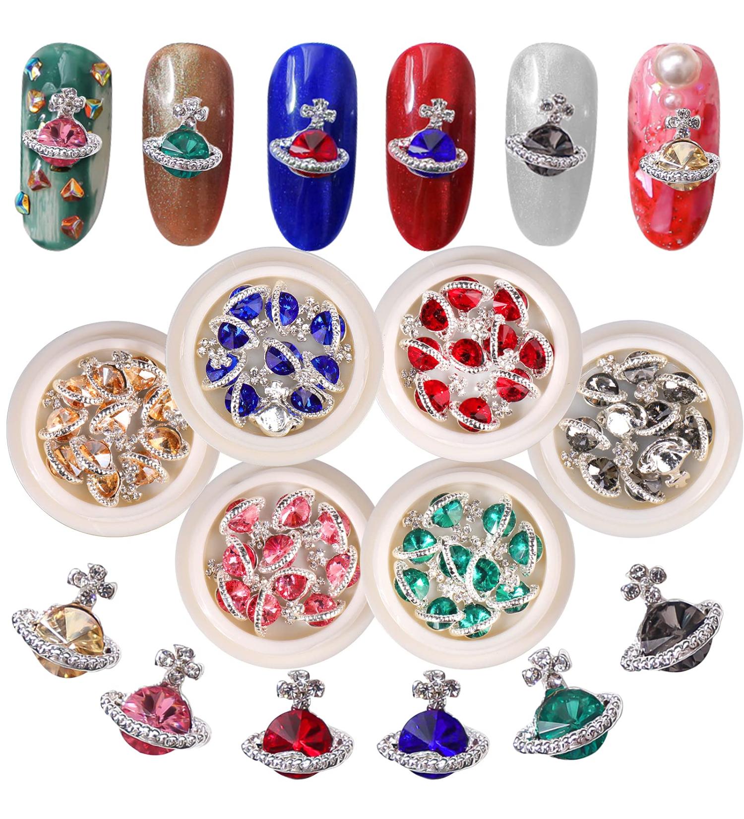 Juome 3D Nail Charms - 60 Pcs Saturn Planet Nail Art Decorations in 6 Colors - Buy Online on GoSupps.com