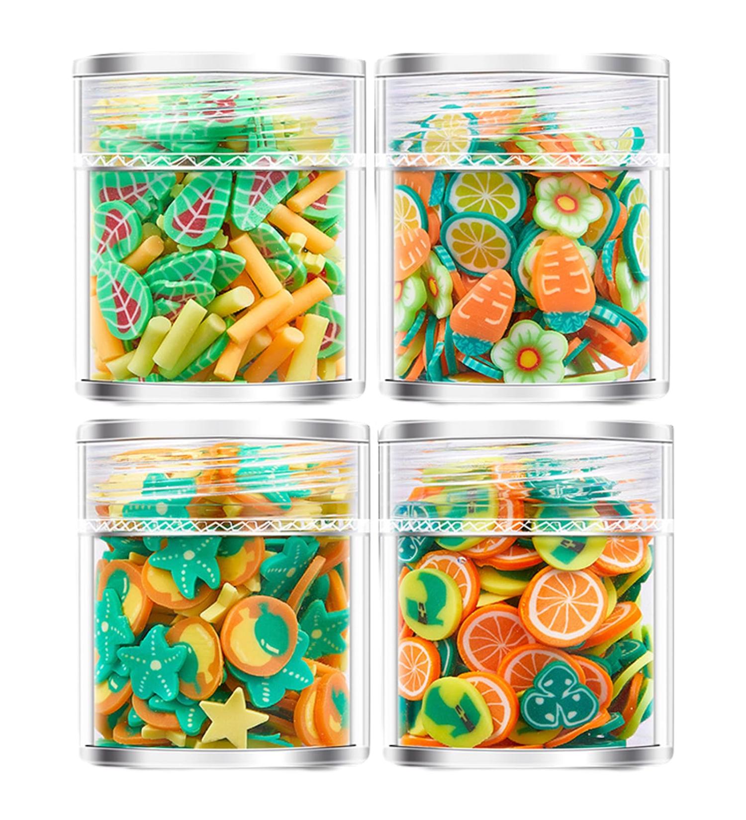 4 Bottles 3D Nail Nail Decoration Nail Adornments Your Nail Look With Eye Catching Ornaments Nail Accessories For Women carrot lemon - Buy Online on GoSupps.com