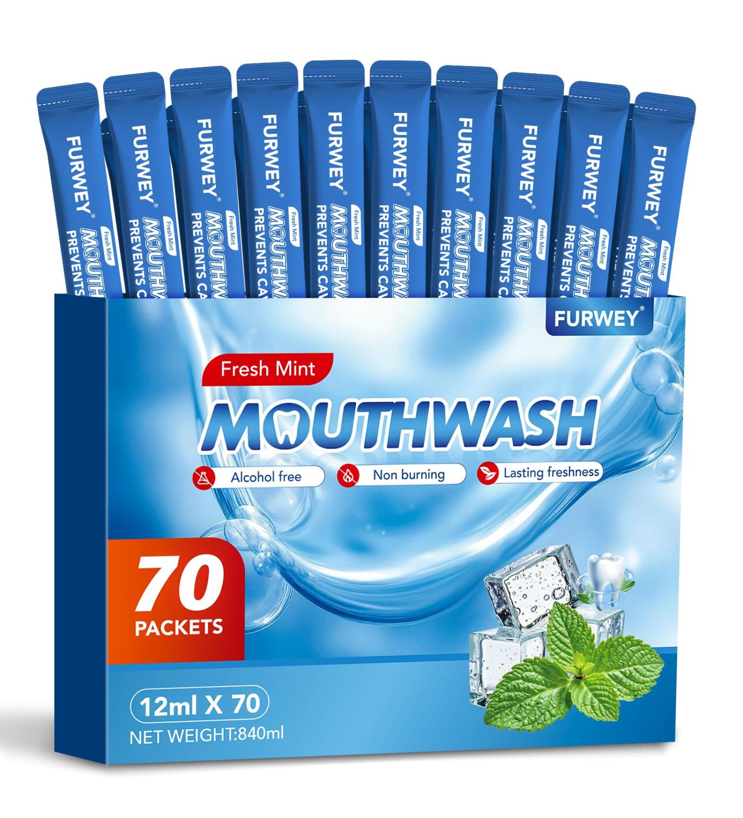 Mouthwash Portable Adult Travel Mouthwash Free of Alcohol and Fluoride Help Kill of Bad Breath Germs Prevents Cavities Fresh Mint Disposable Packs (Pack of 70) 0.16 Fl Oz (Pack of 70) - Buy Online on GoSupps.com