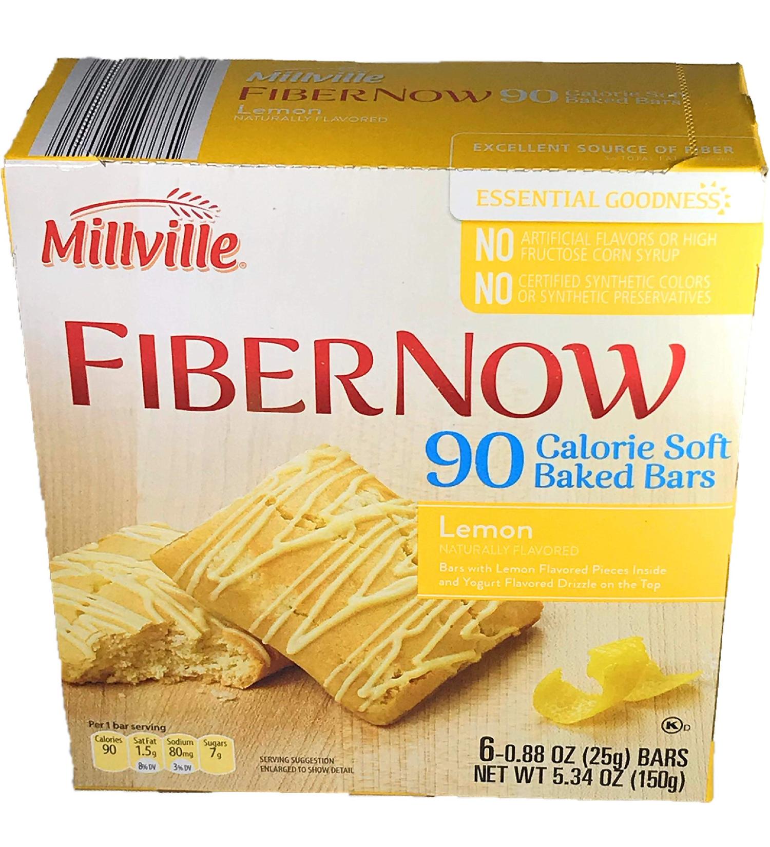 Buy Millville FiberNow Lemon Soft Baked Bar - 90 Calories | Healthy Snack for International Shipping - Buy Online on GoSupps.com