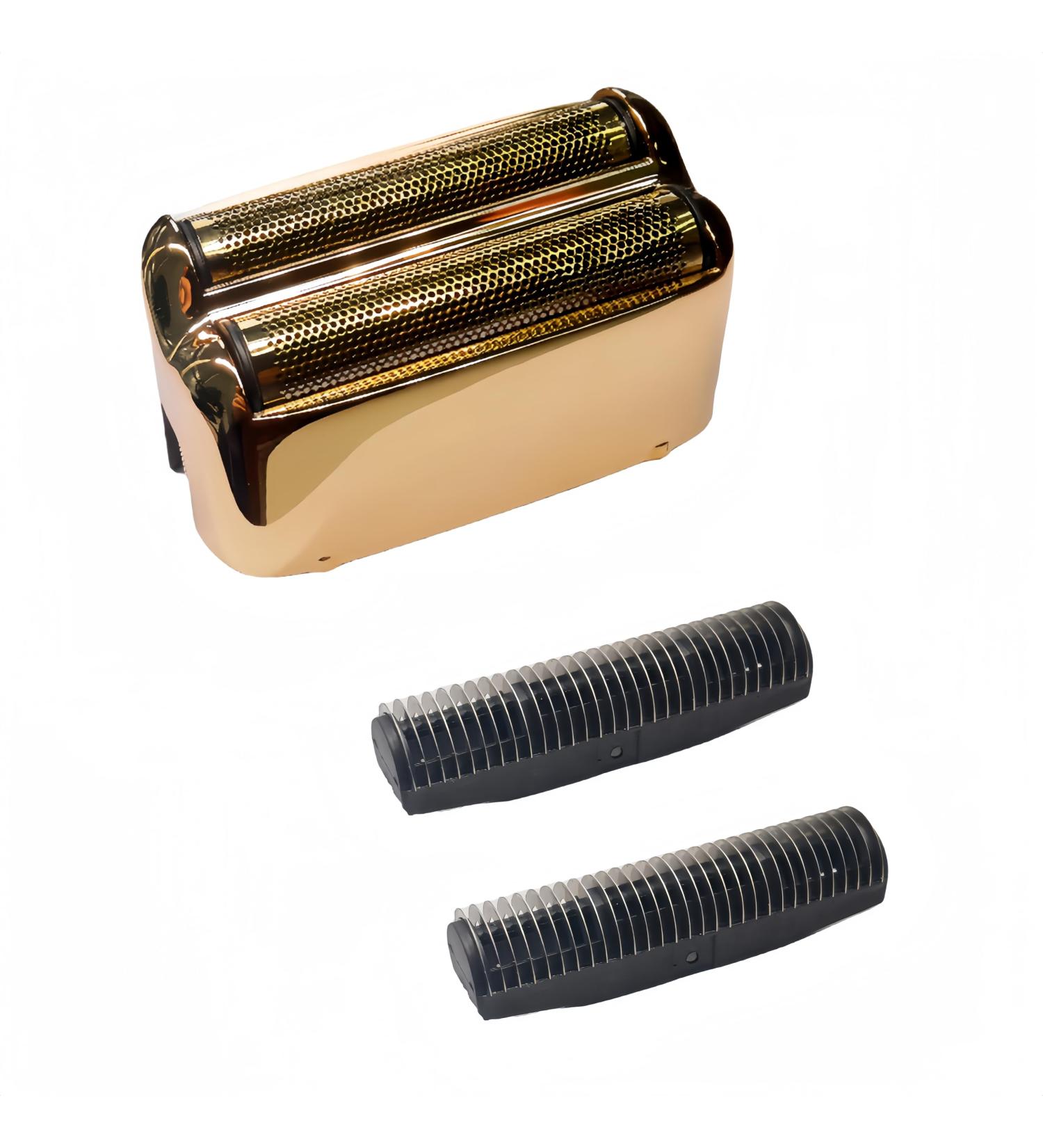 Aesfee replacement head for foil razor replacement film assembly and inner cutter ultra-thin gold-titan double foils for shock-free and extremely thorough shave