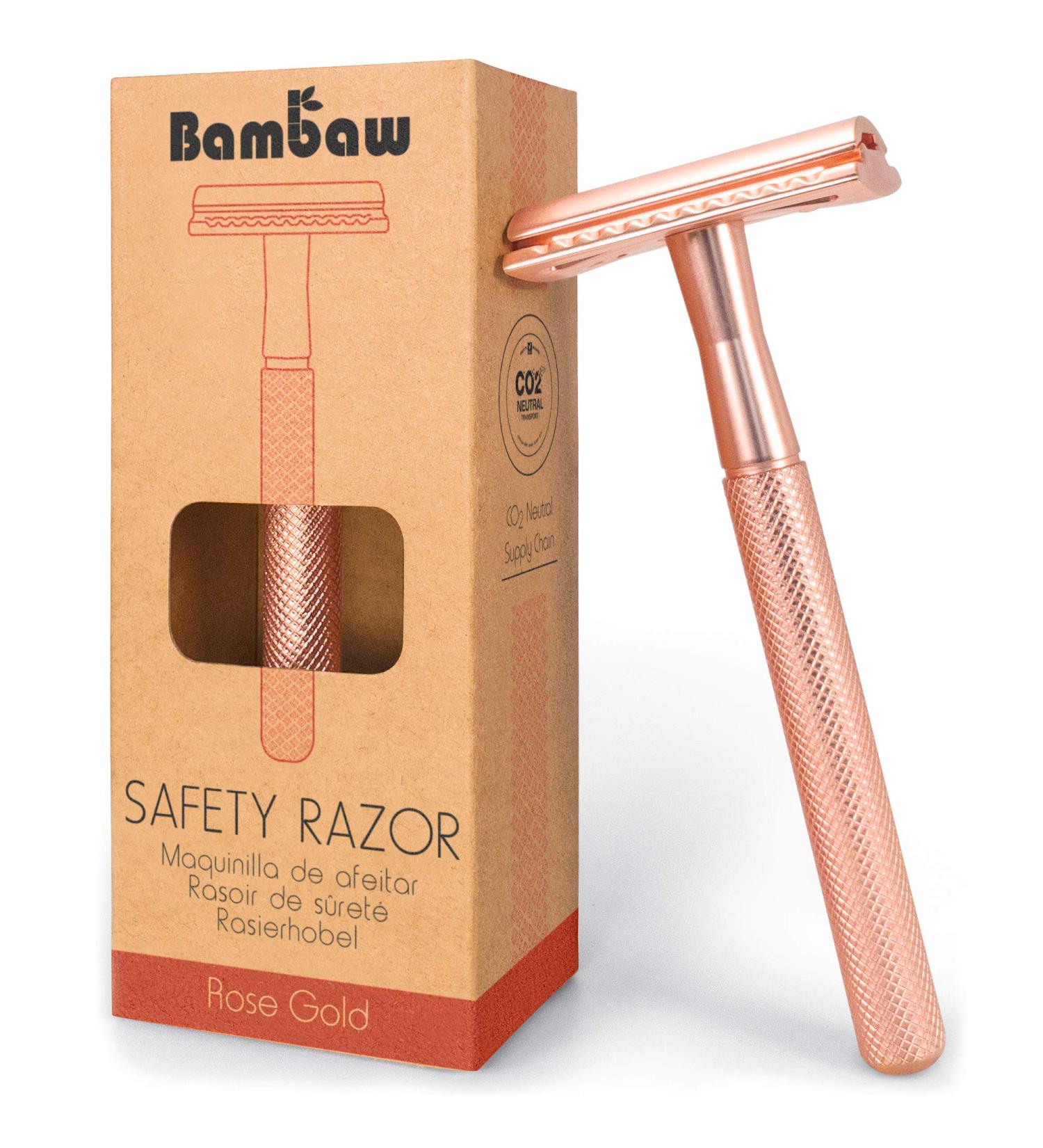 Bambaw Rose Gold Double Edge Safety Razor for Women | Eco-Friendly Metal Razor | Fits All Double Edge Blades | 1 Count, Pack of 1 - Buy Online on GoSupps.com